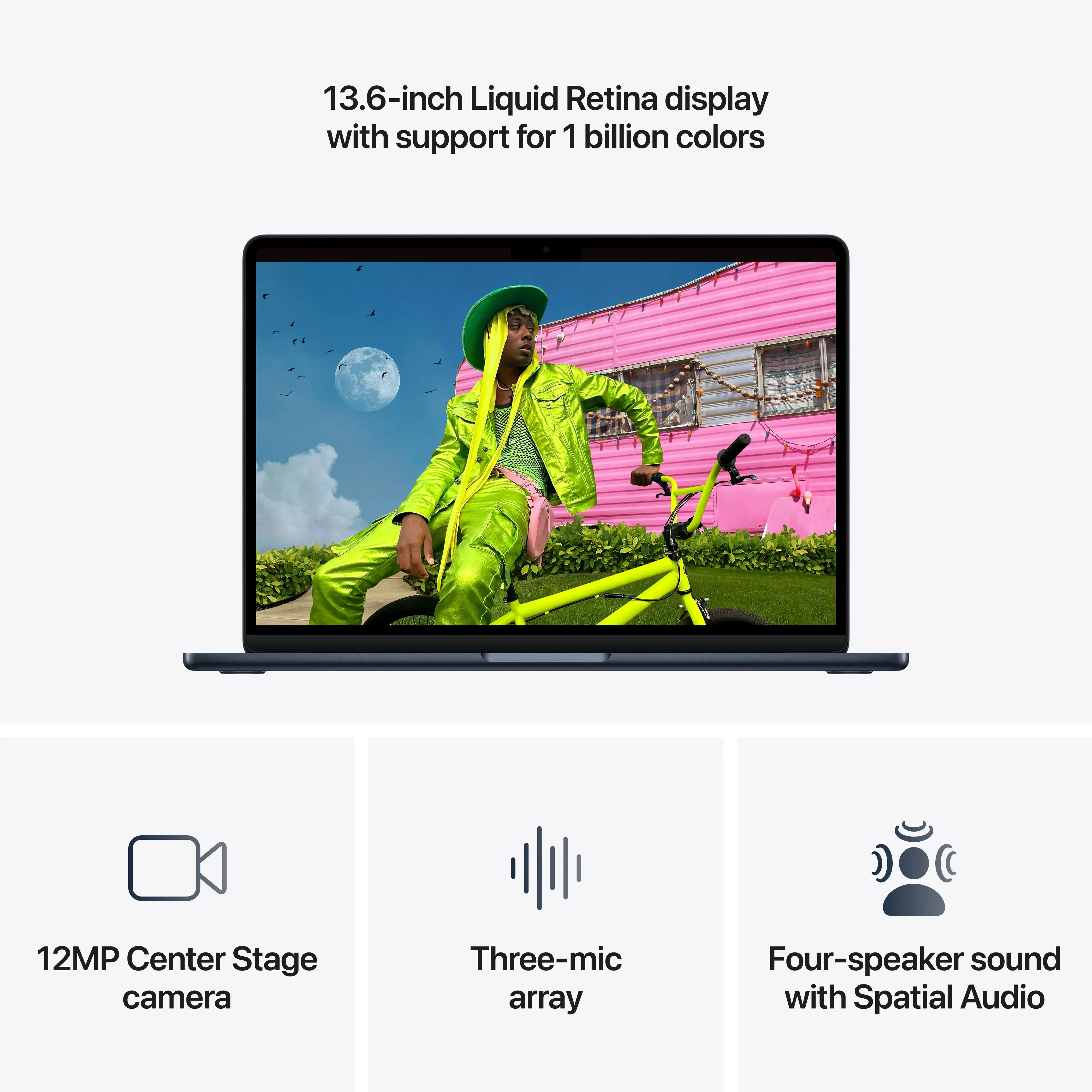 MacBook Air 13", procesor Apple M5, 10 nuclee CPU si 10 nuclee GPU, 24GB, 1TB SSD, Midnight, INT KB - Image 5