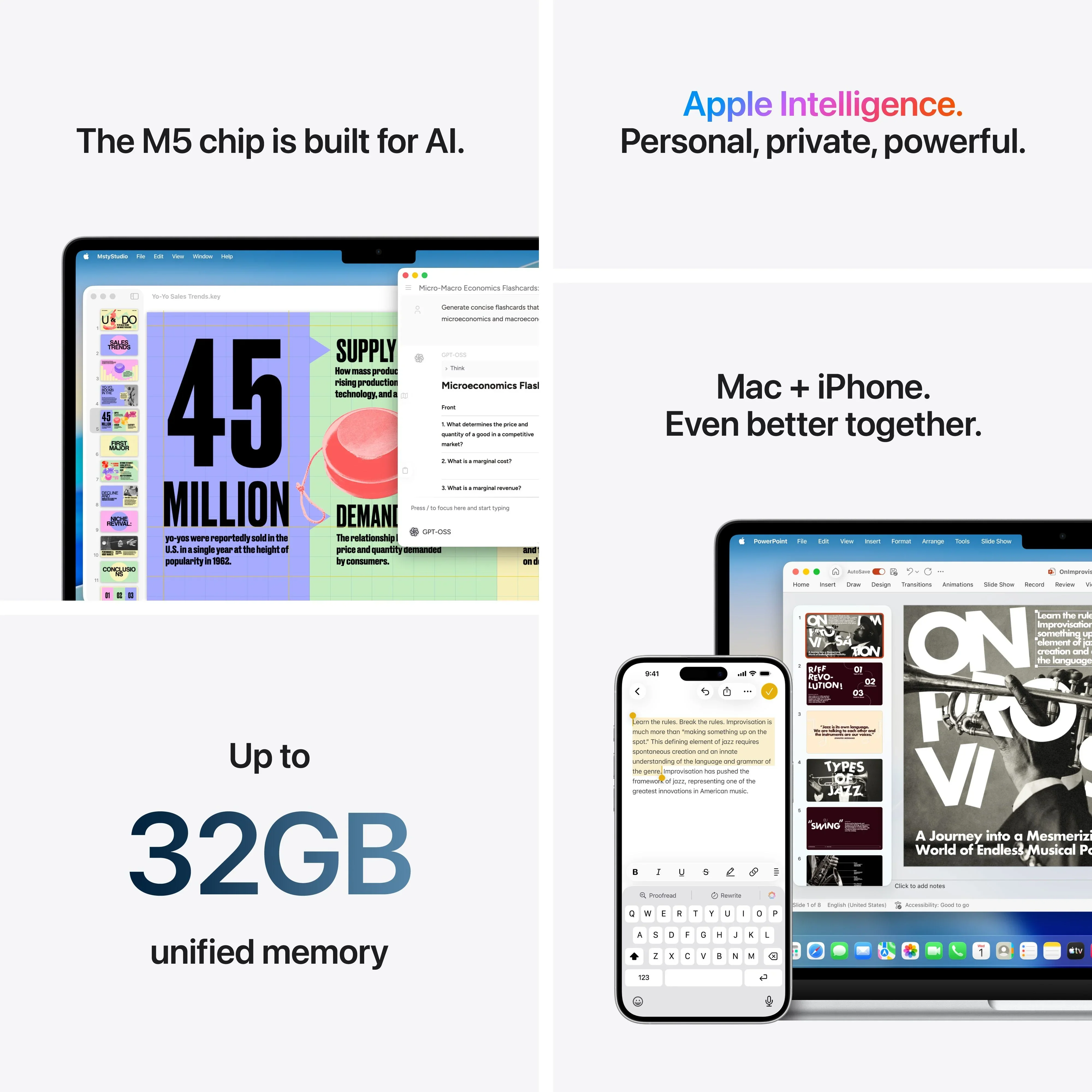 MacBook Air 13", procesor Apple M5, 10 nuclee CPU si 8 nuclee GPU, 16GB, 512GB SSD, Sky Blue, INT KB - Image 8
