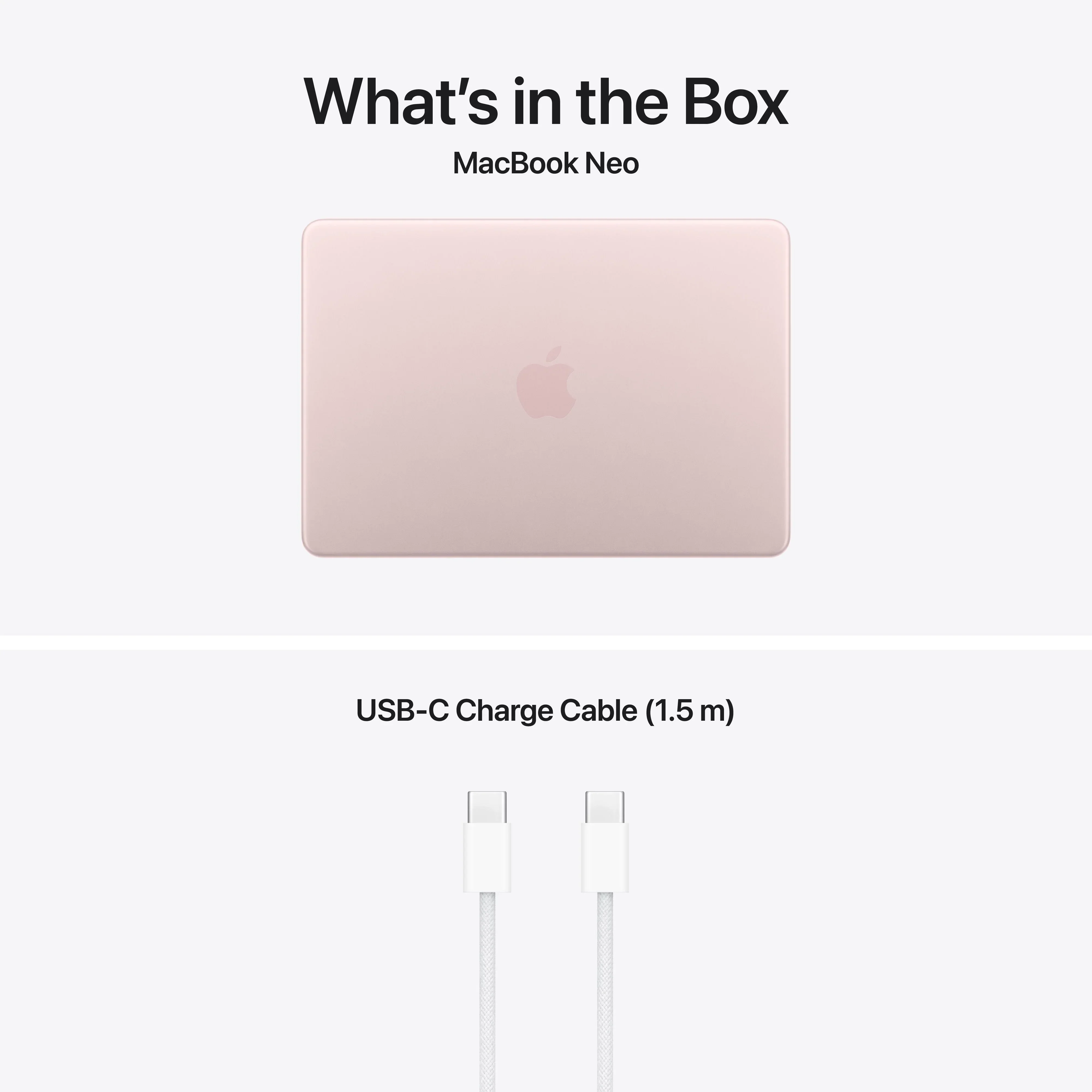 MacBook Neo 13", procesor Apple A18 Pro, 6 nuclee CPU si 5 nuclee GPU, Magic Keyboard si Touch ID, 512GB SSD, Blush - Image 10