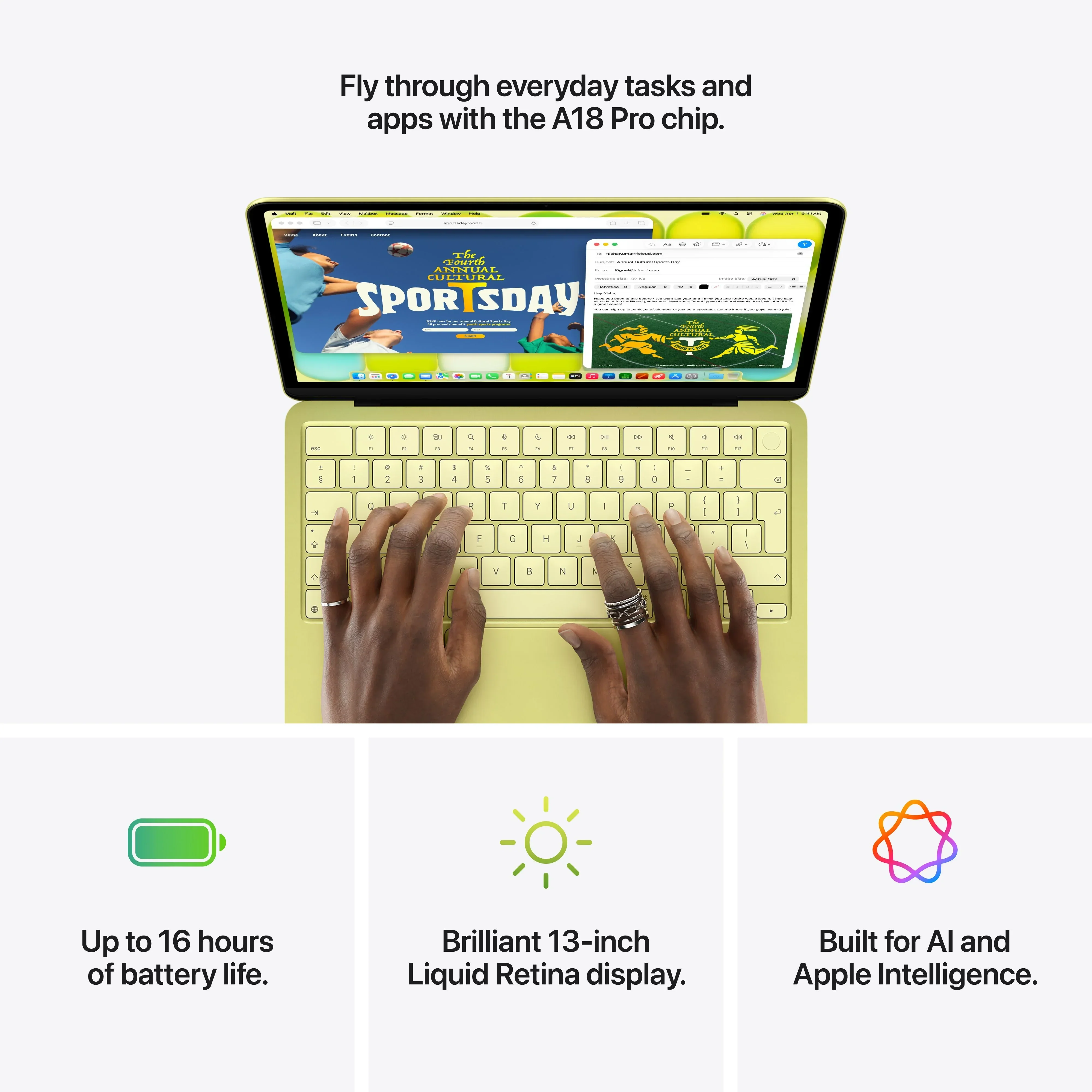 MacBook Neo 13", procesor Apple A18 Pro, 6 nuclee CPU si 5 nuclee GPU, Magic Keyboard si Touch ID, 512GB SSD, Blush - Image 9