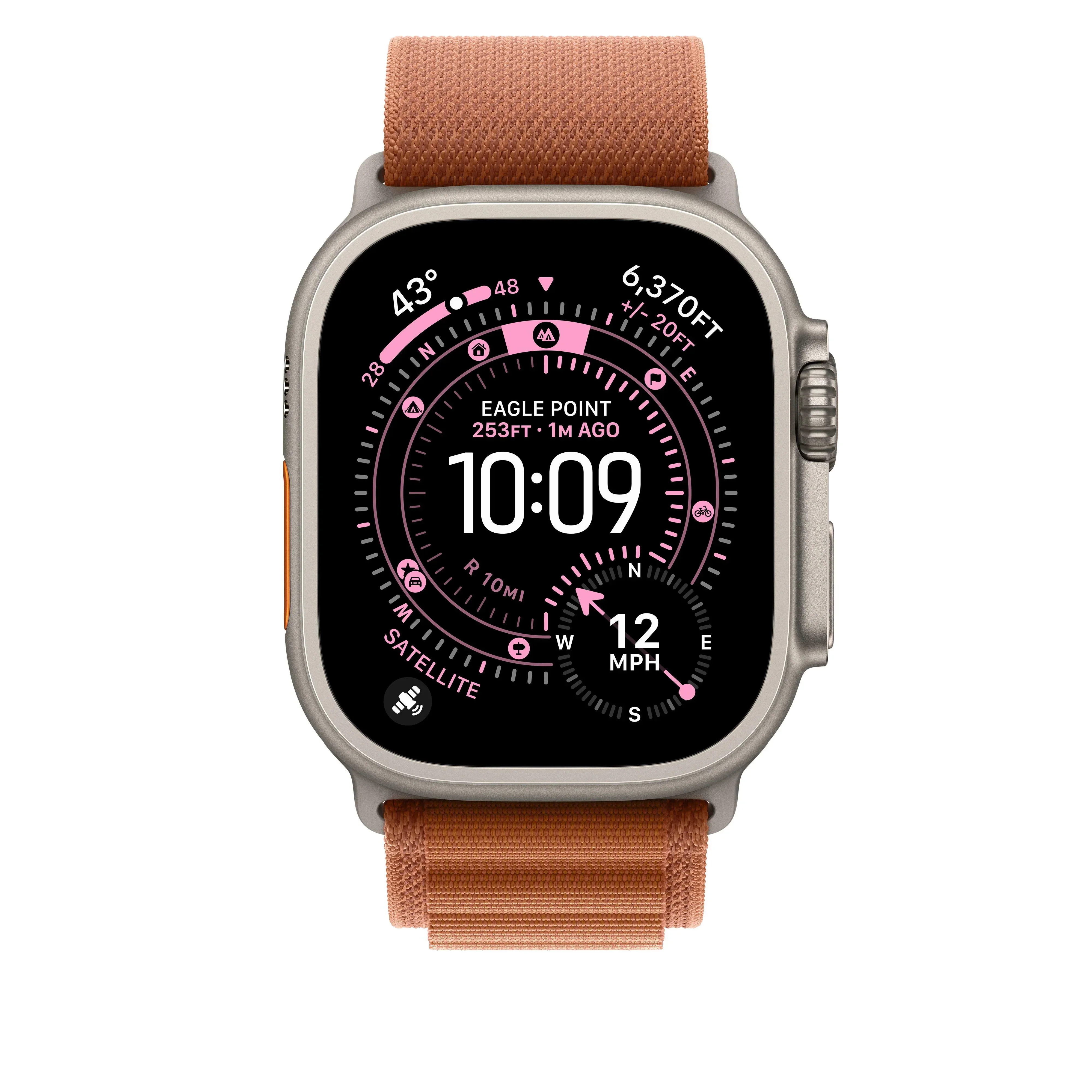 Curea Apple pentru Apple Watch 49mm Terracotta Alpine Loop Large Natural Titanium Finish - Image 3