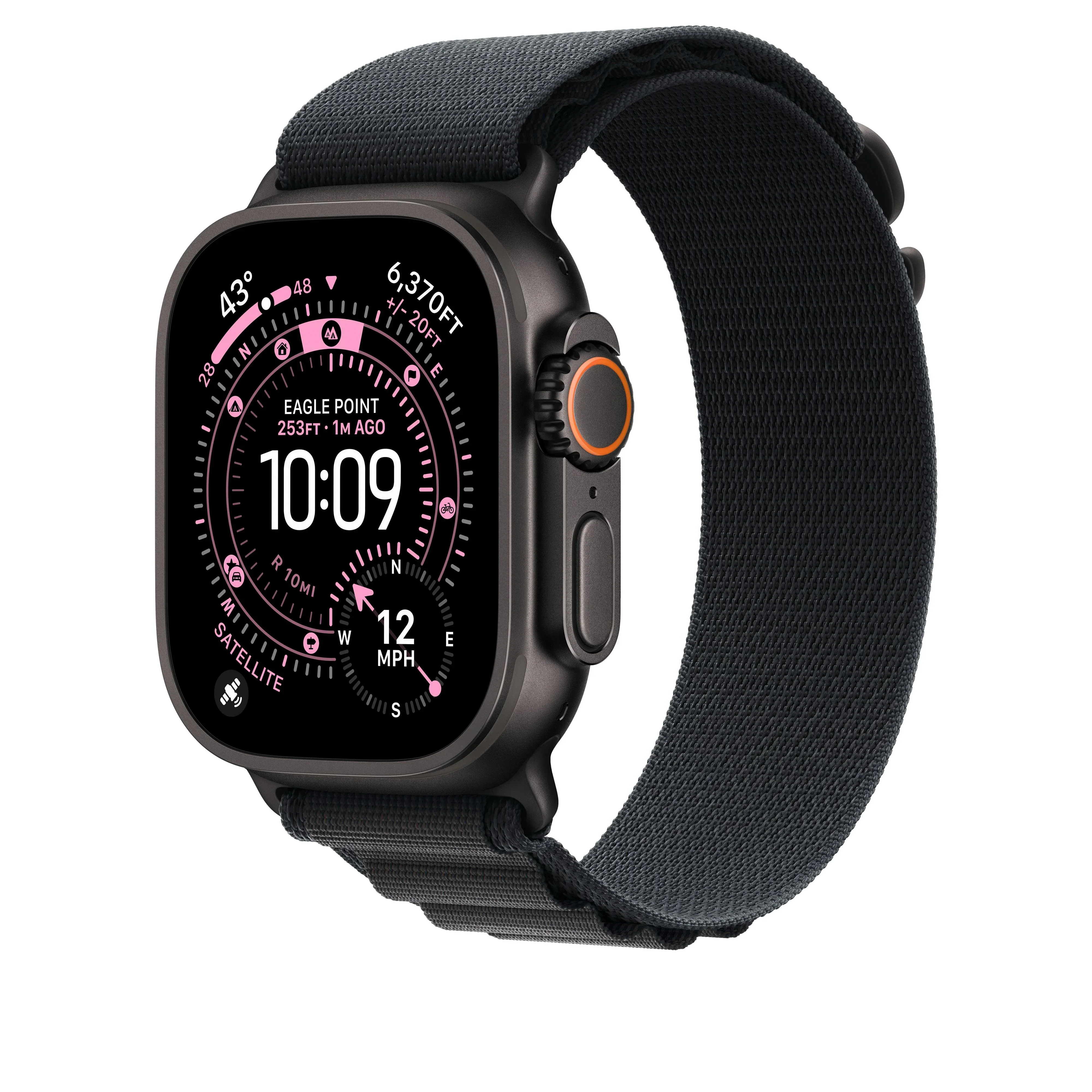 Curea Apple pentru Apple Watch 49mm Black Alpine Loop Small Black Titanium Finish - Image 2