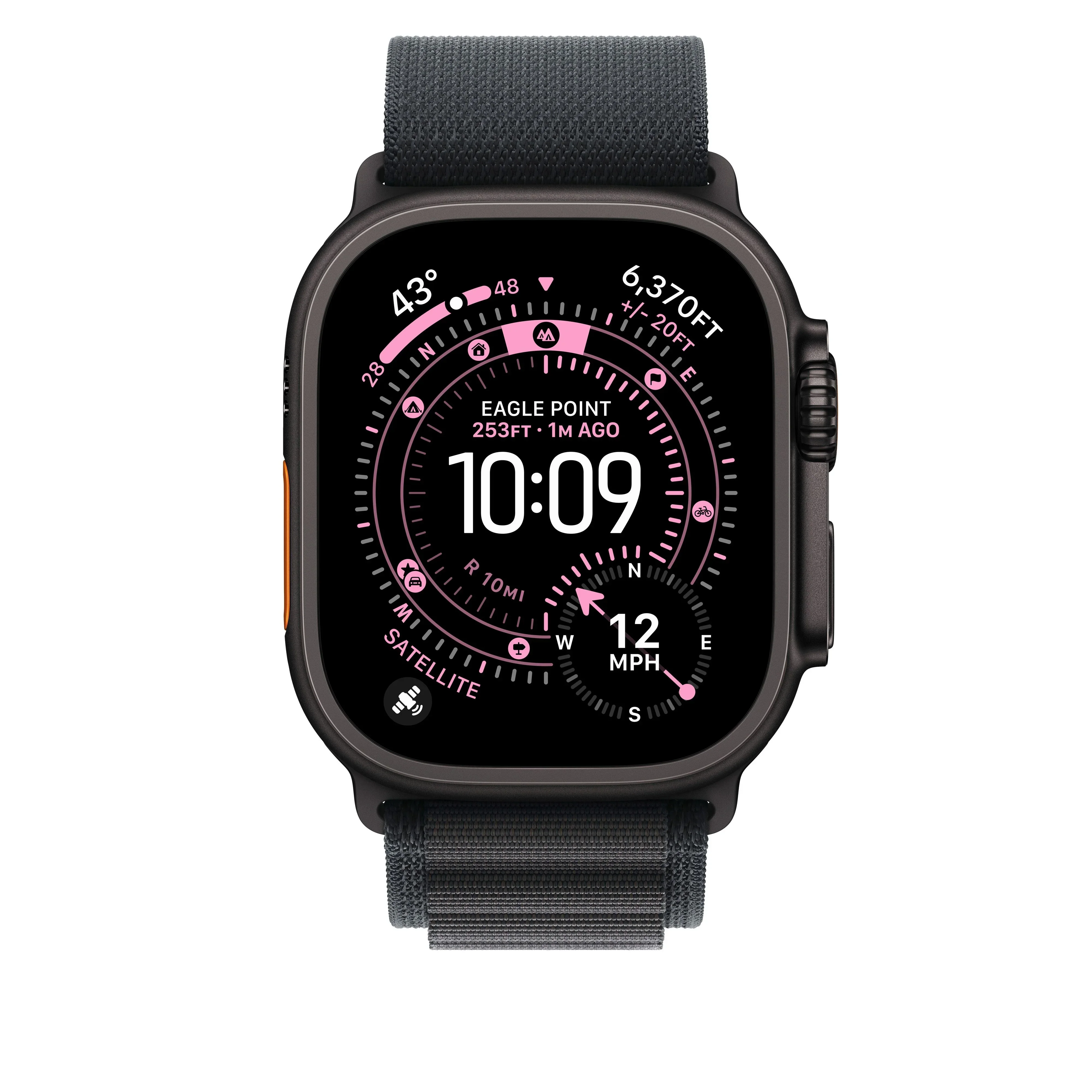 Curea Apple pentru Apple Watch 49mm Black Alpine Loop Large Black Titanium Finish - Image 3