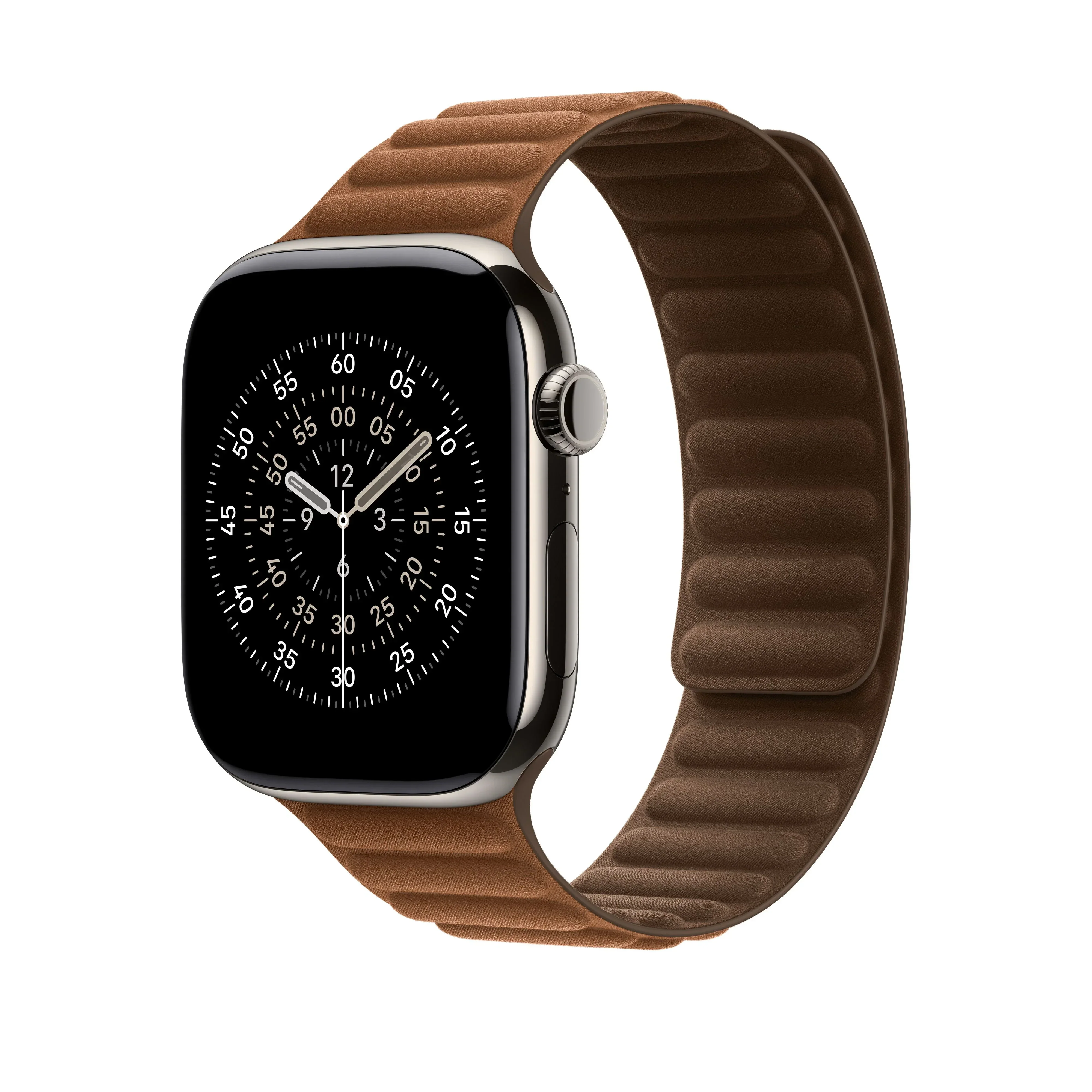 Curea Apple pentru Apple Watch 46mm Caramel Magnetic Link M/L - Image 2