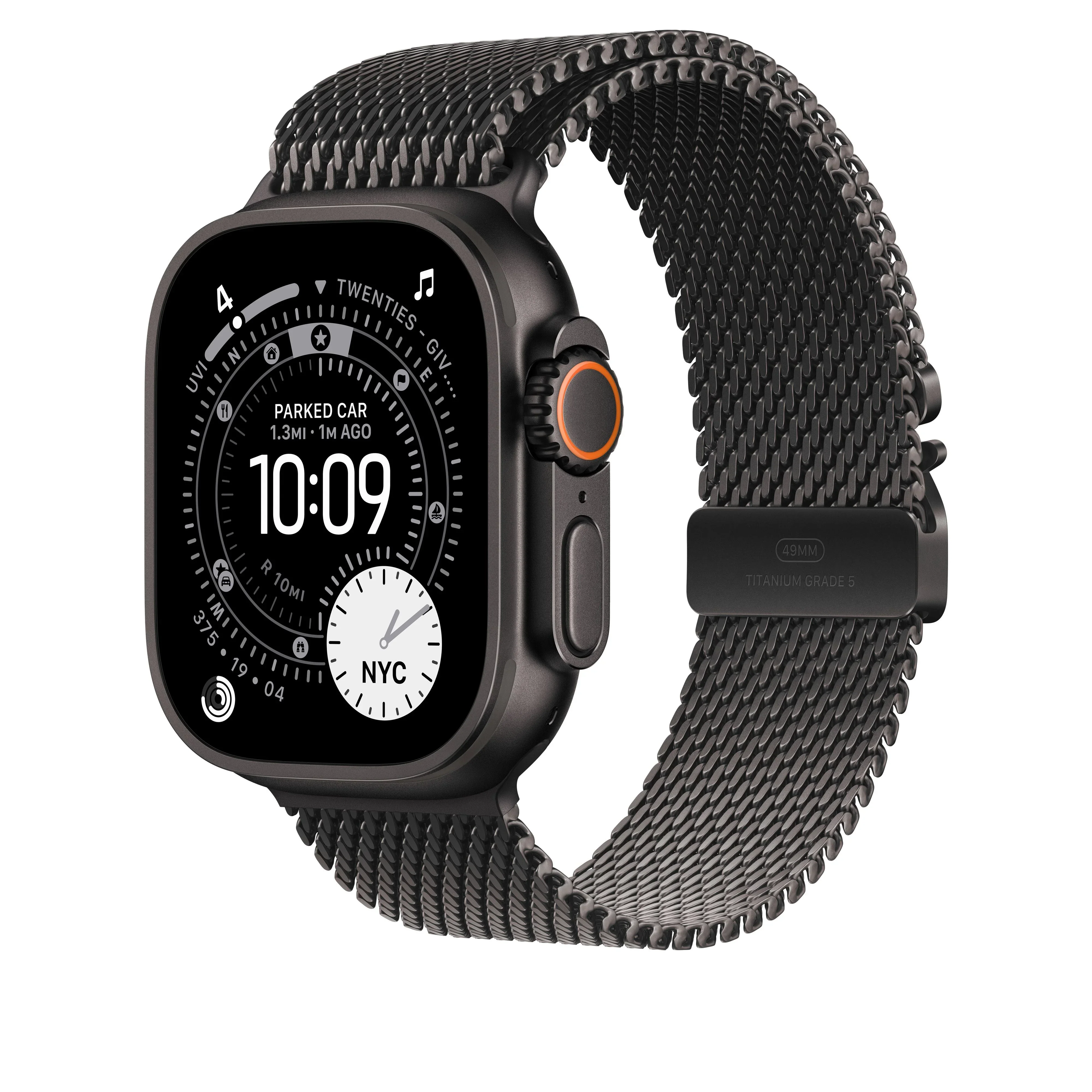Curea Apple pentru Apple Watch 49mm Black Titanium Milanese Loop Medium - Image 2