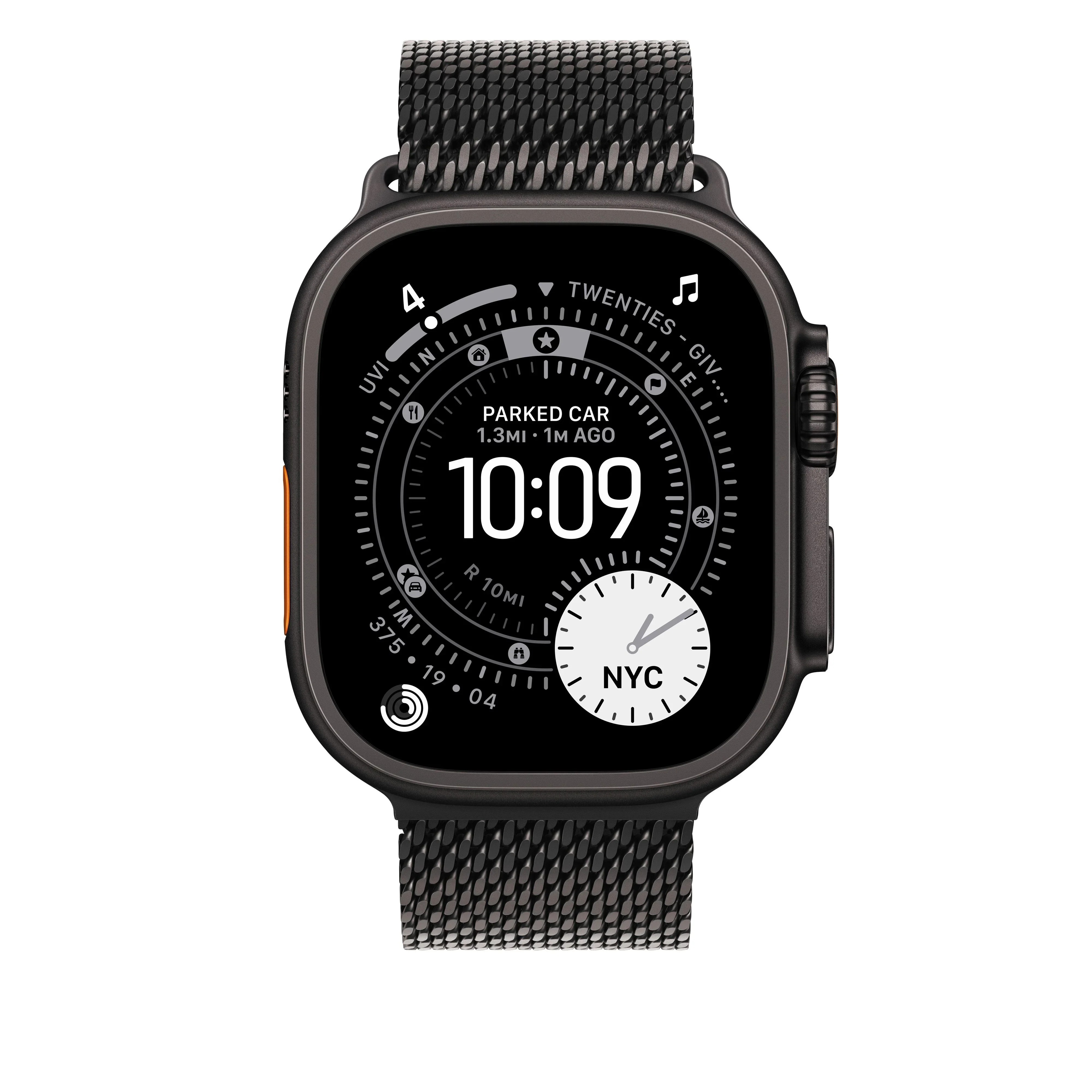 Curea Apple pentru Apple Watch 49mm Black Titanium Milanese Loop Large - Image 3
