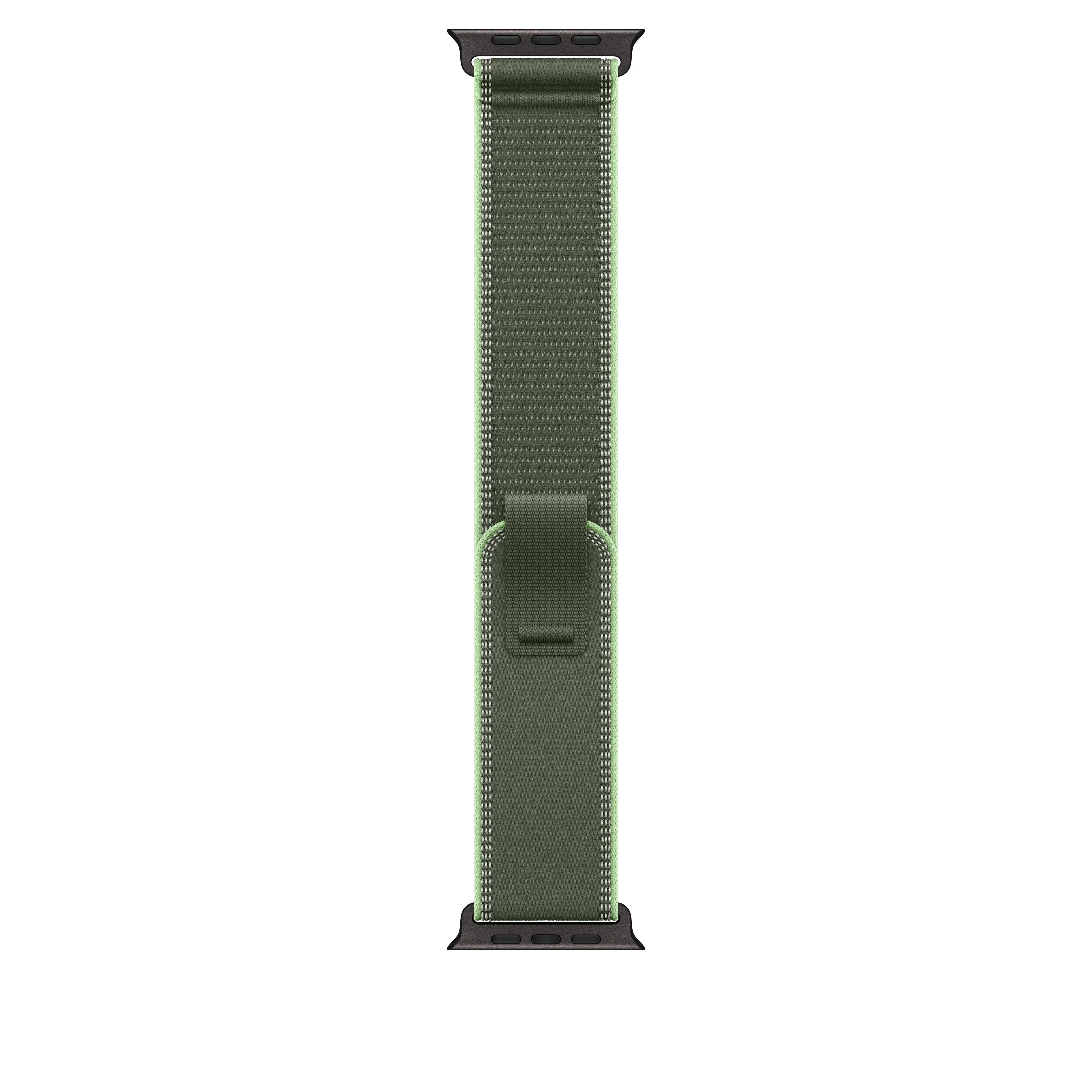 Curea Apple pentru Apple Watch 49mm Green/Neon Trail Loop M/L Black Titanium Finish