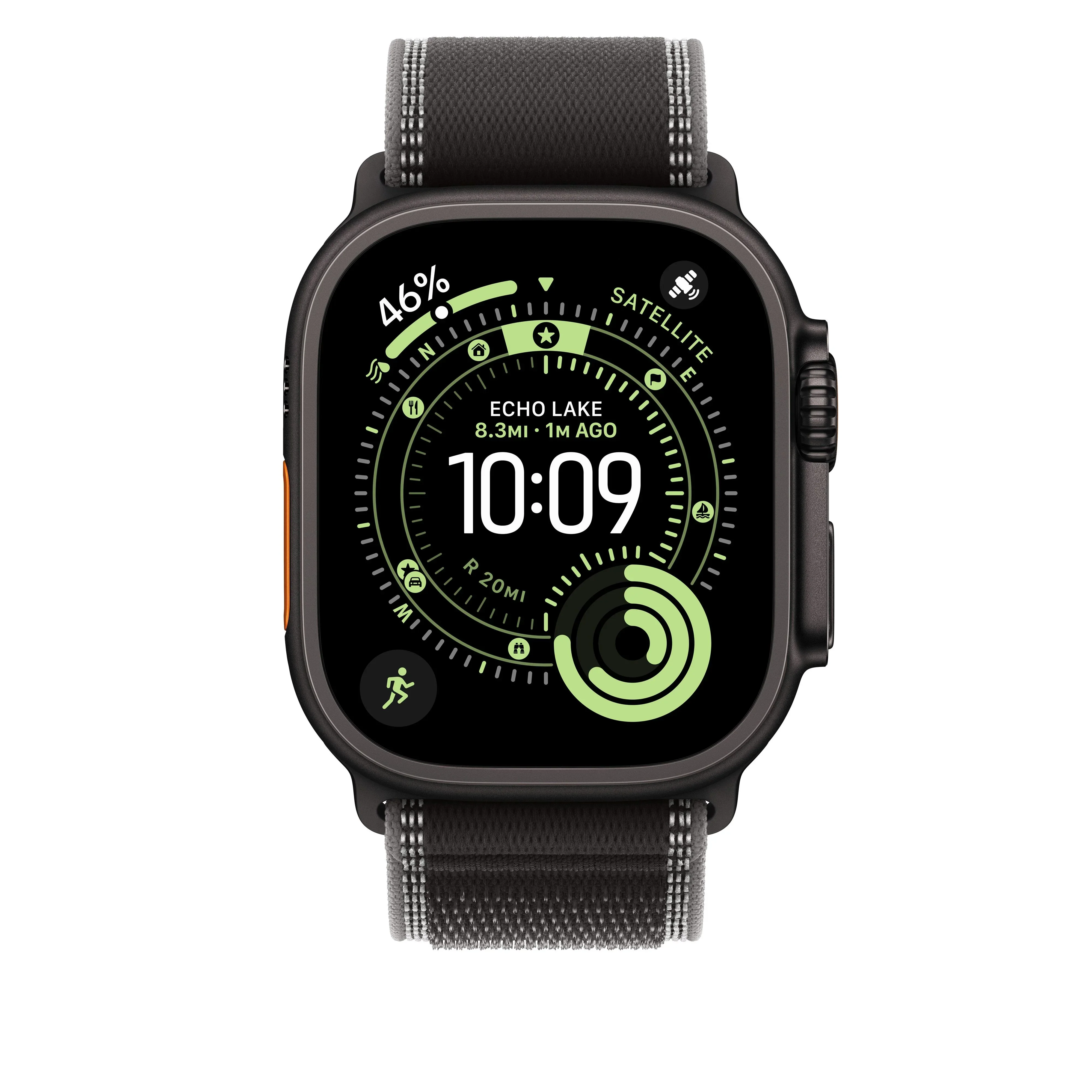 Curea Apple pentru Apple Watch 49mm Black/Charcoal Trail Loop S/M Black Titanium Finish - Image 3