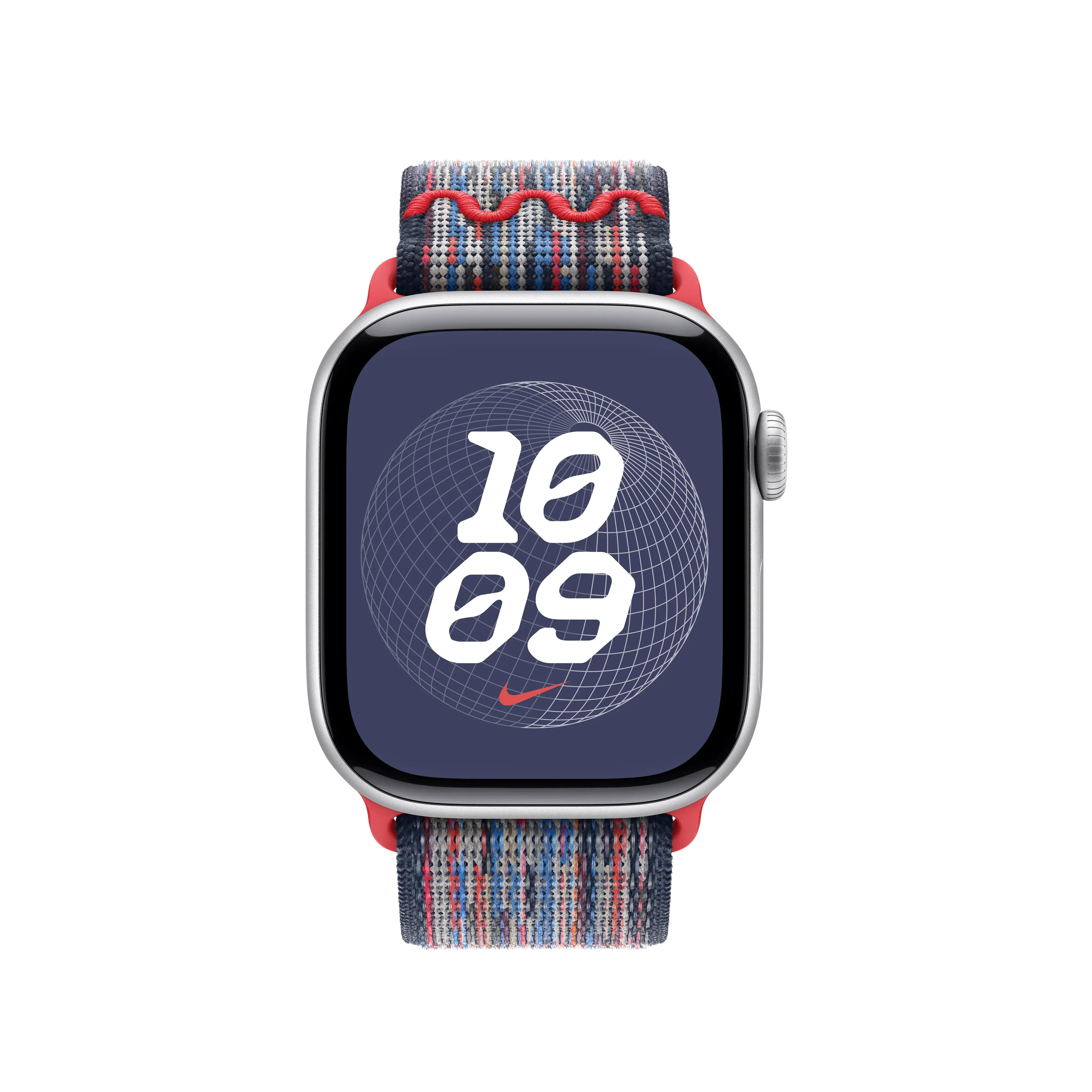 Curea Apple pentru Apple Watch 40mm Nike Sport Loop, Blue/Red Nike Sport Loop - Image 3