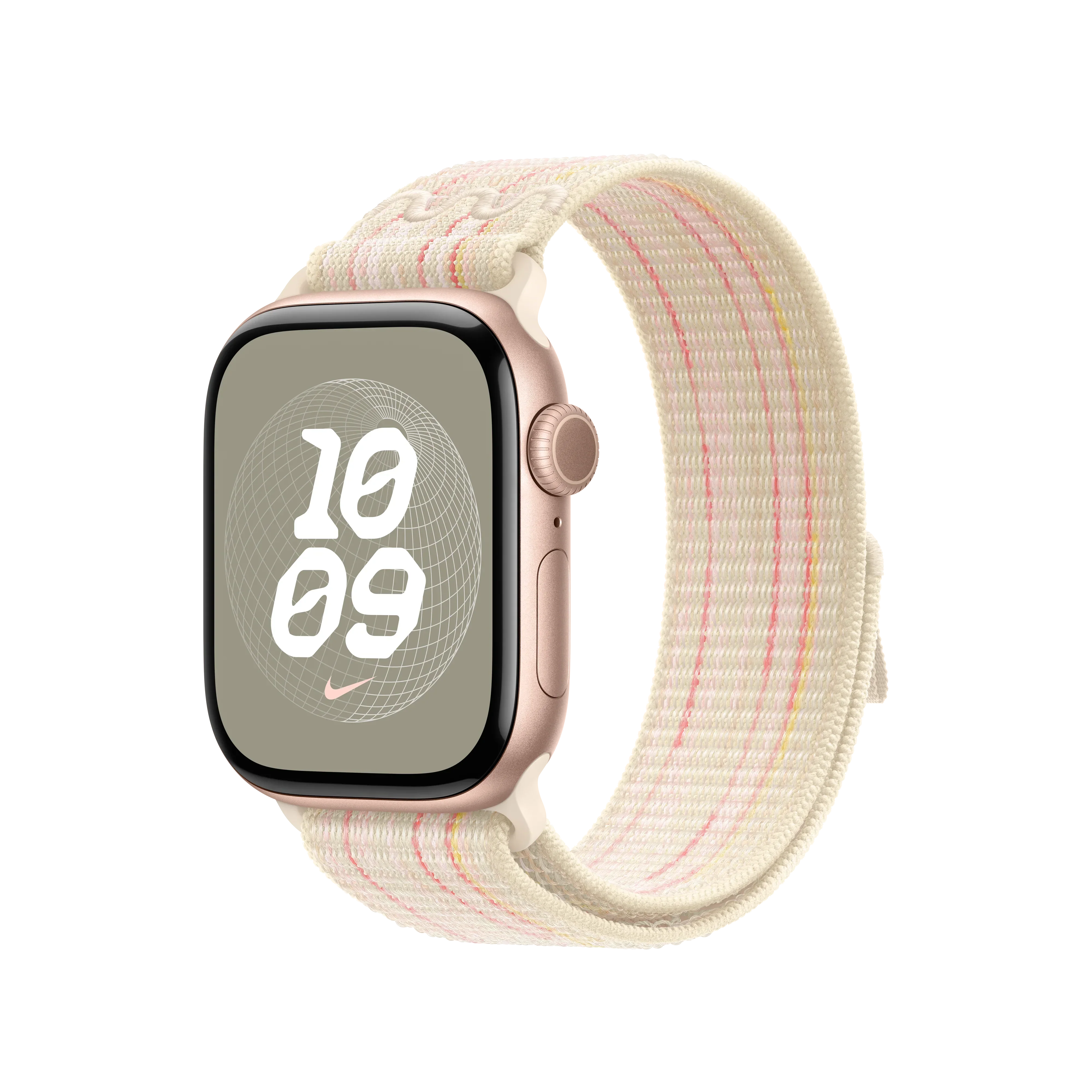 Curea Apple pentru Apple Watch 40mm Nike Sport Loop, Starlight/Pink Nike Sport Loop - Image 2