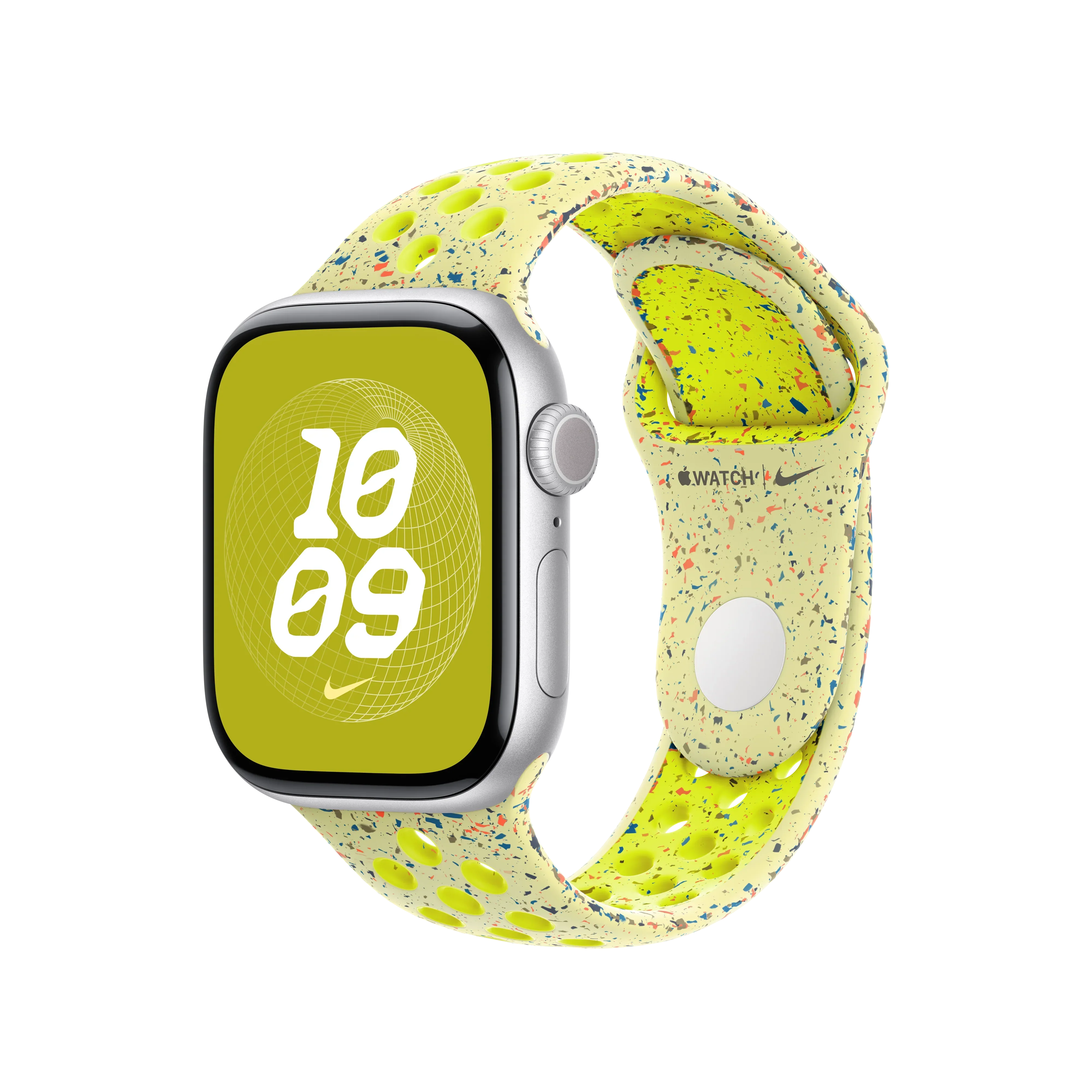Curea Apple pentru Apple Watch 42mm Nike Sport Band, Volt Splash Nike Sport Band, S/M - Image 2