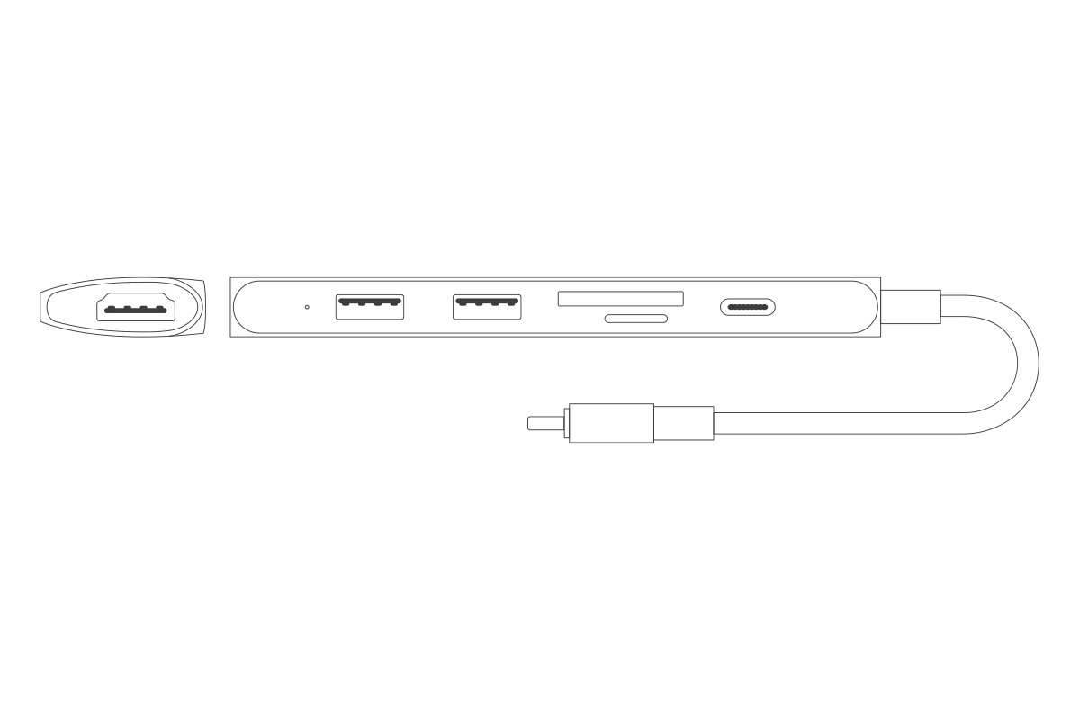 Adaptor Epico Type-C Hub 6in1 8K/30Hz, Space Grey - Image 3