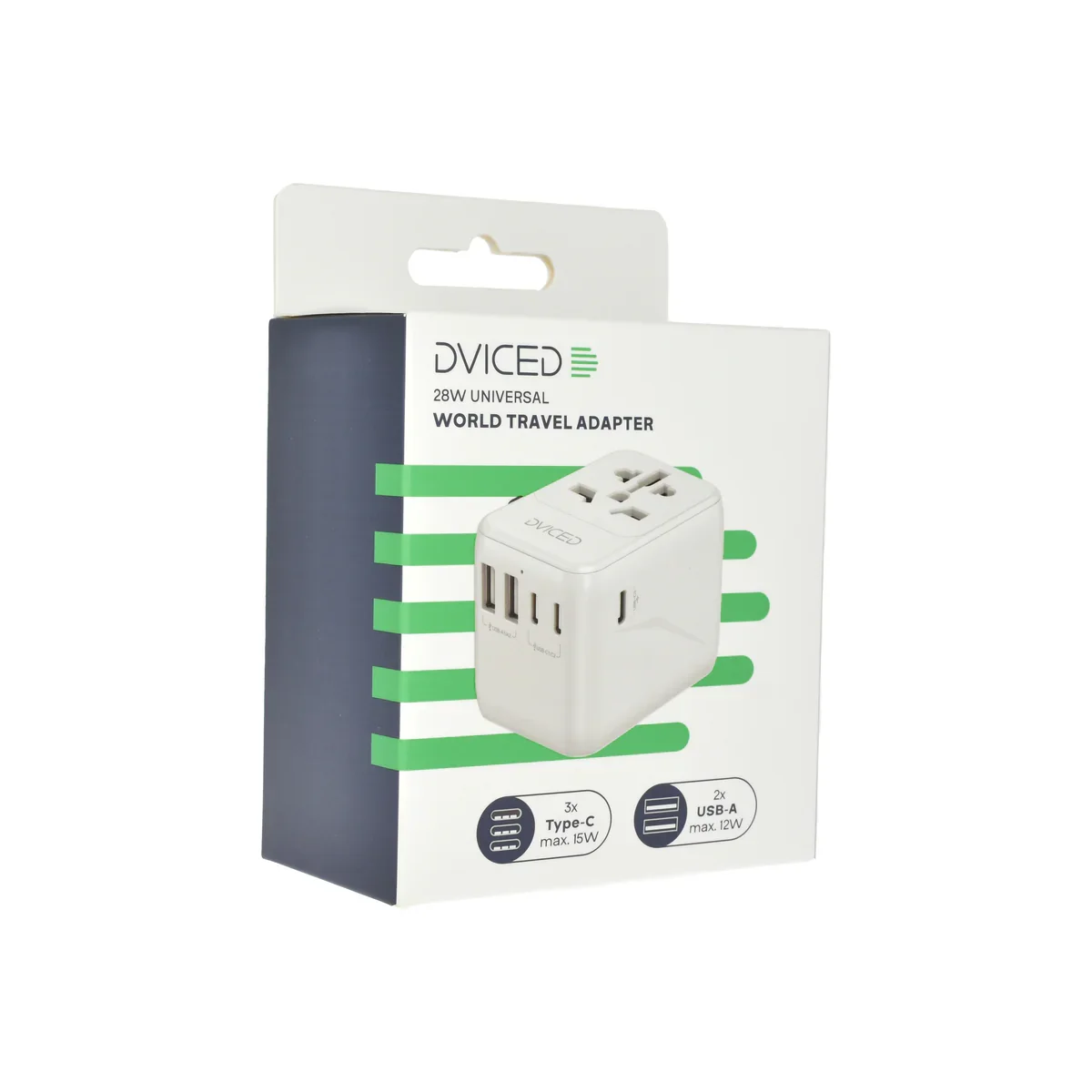 Adaptor incarcator universal priza de calatorie Dviced 28W, Alb - Image 7