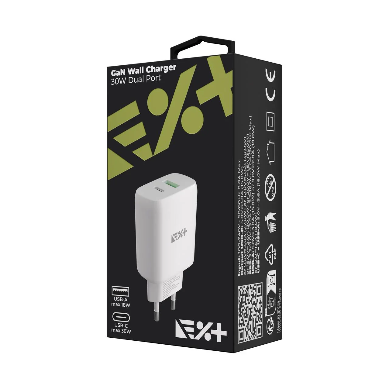 Adaptor priza NOA 30W GaN, USB-A & USB-C - Image 6