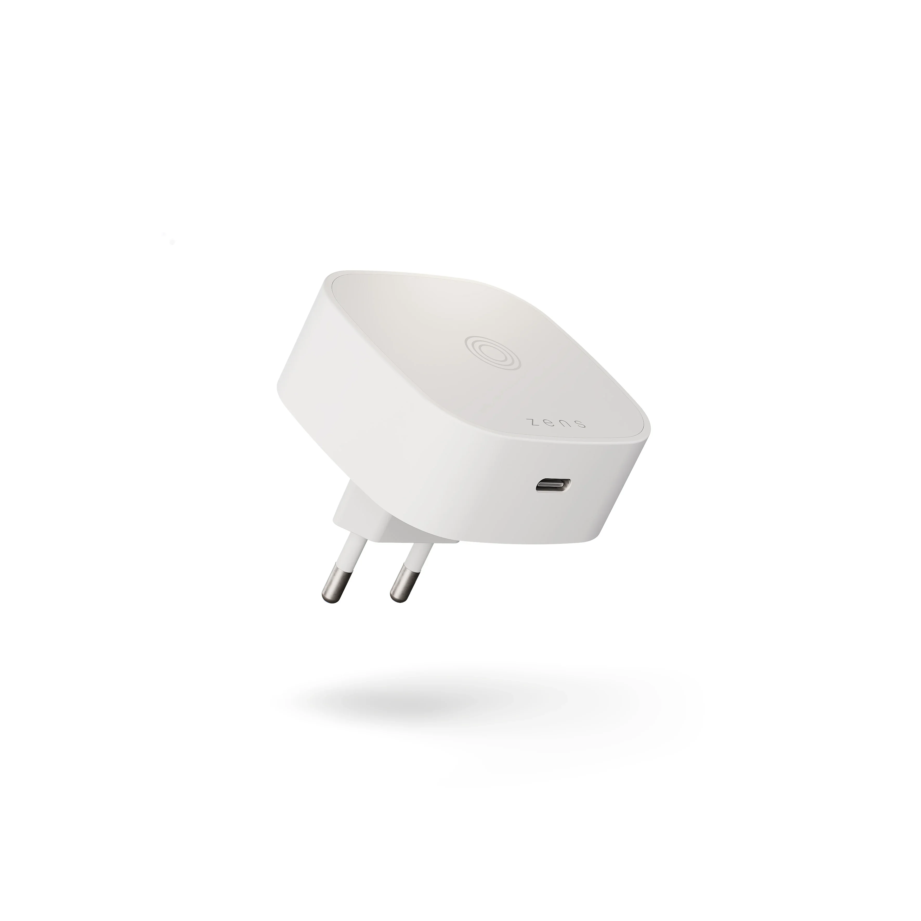 Adaptor priza ZENS cu incarcare wireless, Alb