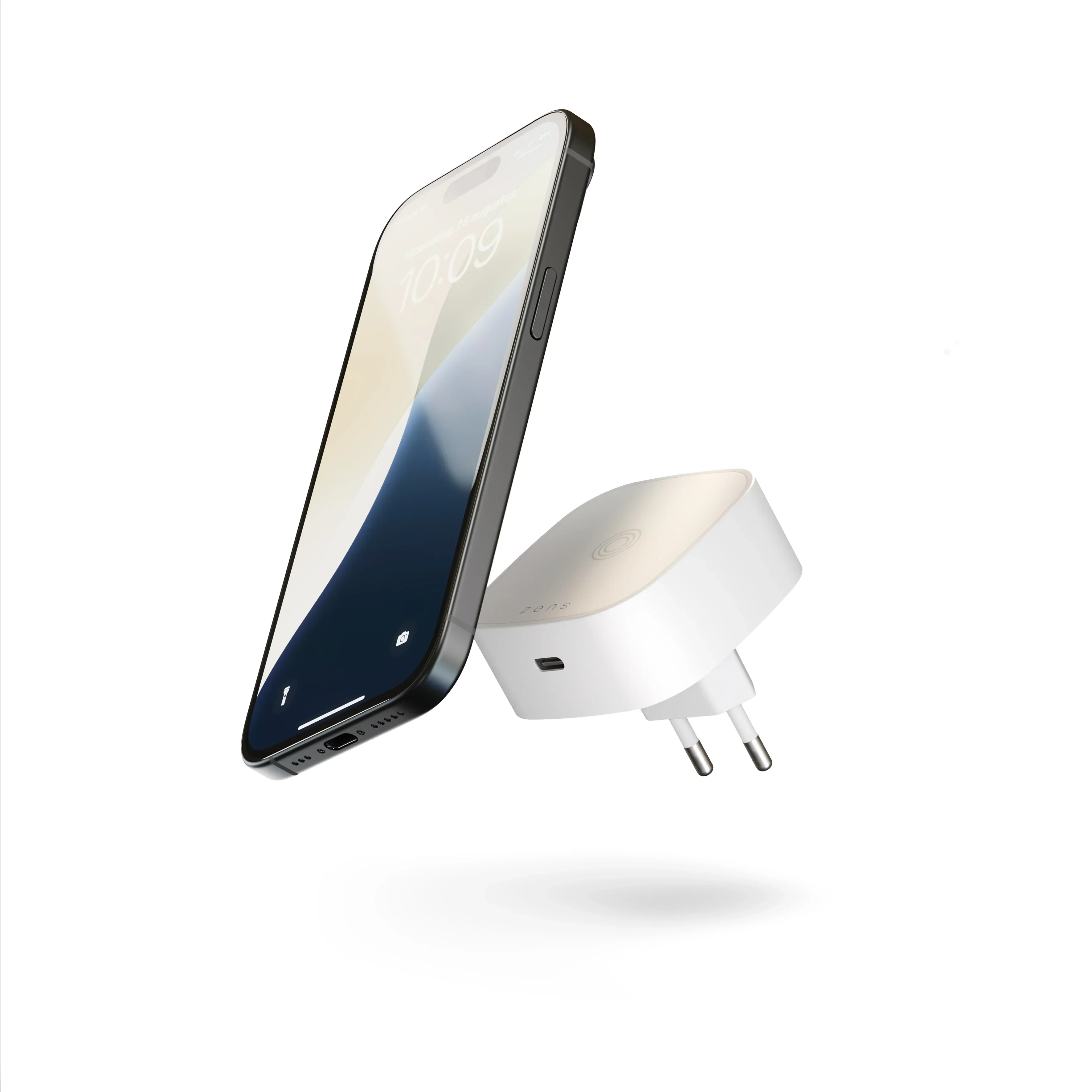 Adaptor priza ZENS cu incarcare wireless, Alb - Image 2