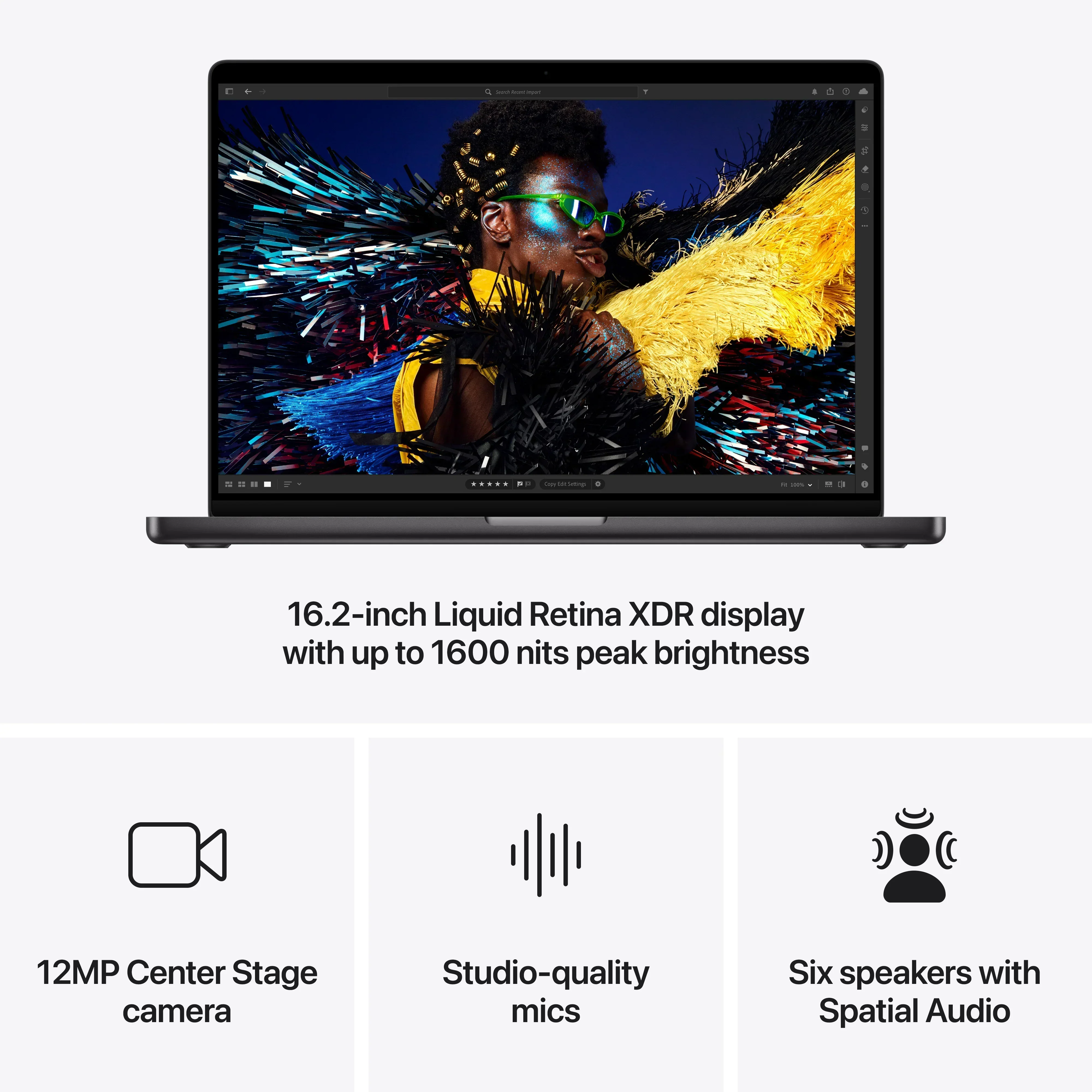 MacBook Pro 16", procesor Apple M4 Max, 16 nuclee CPU si 40 nuclee GPU, 48GB, 1TB SSD, Space Black - Image 6