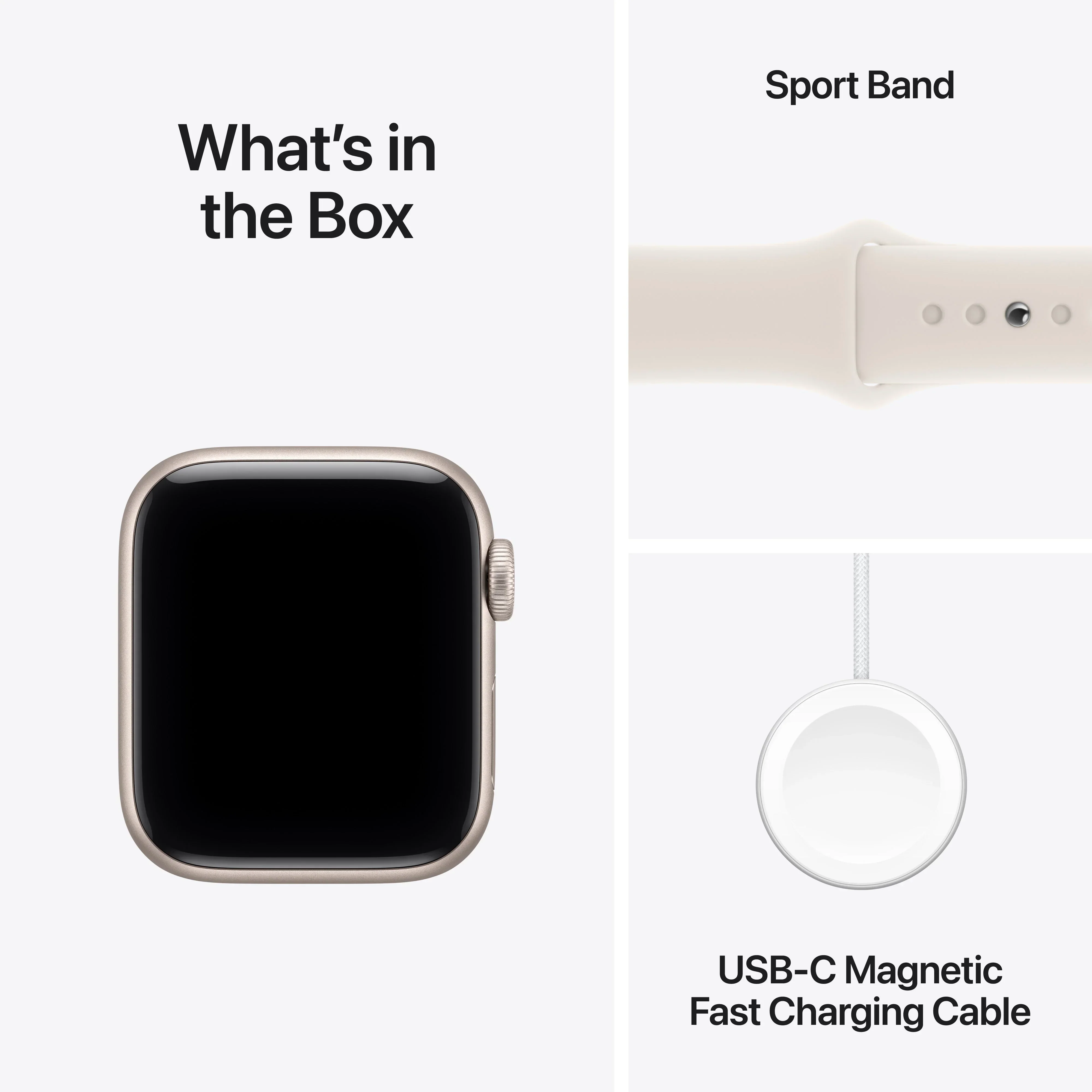 Apple Watch SE 3 GPS 40mm Starlight Aluminium Case with Starlight Sport Band - M/L - Image 8