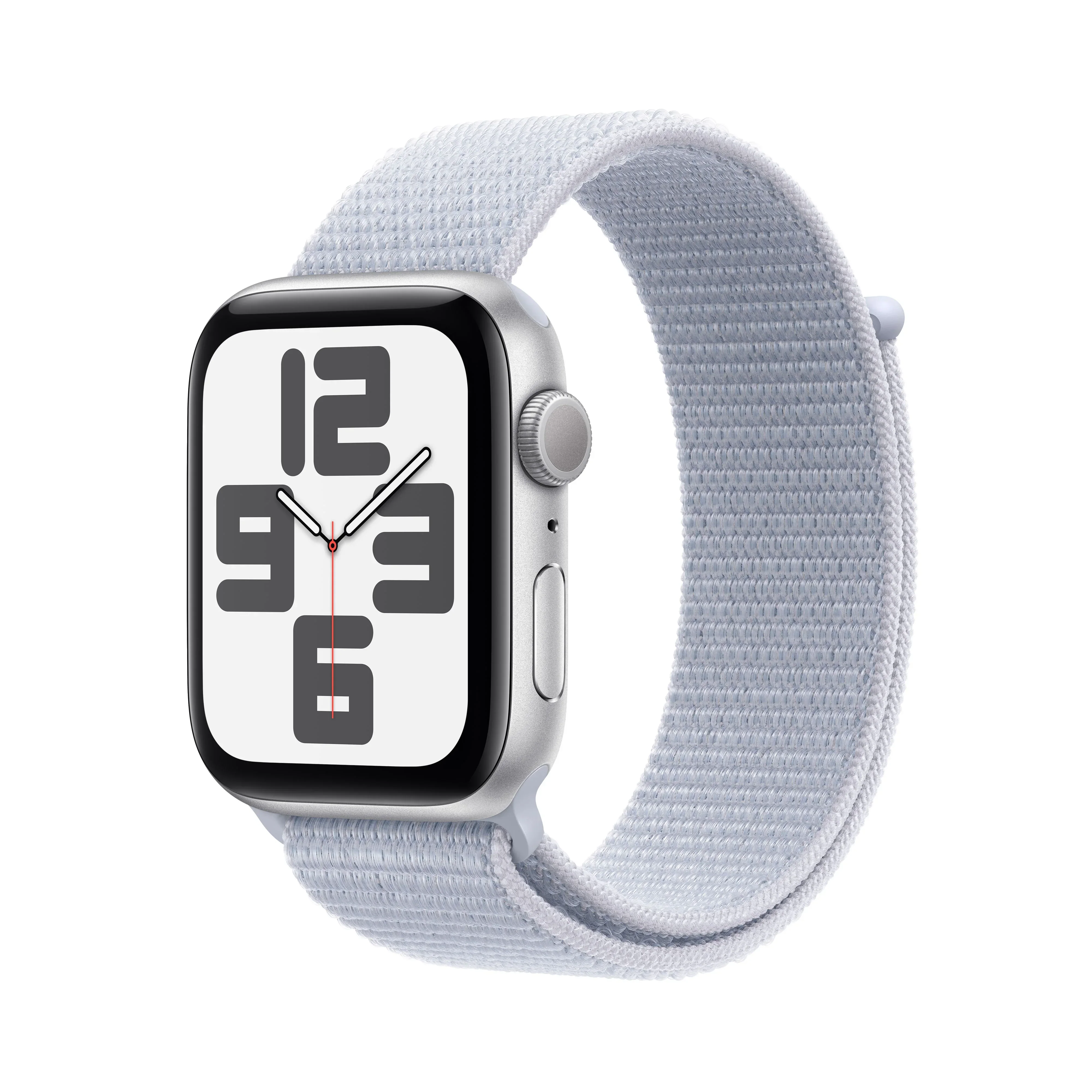 Apple Watch SE GPS, 44mm Silver Aluminium Case, Blue Cloud Sport Loop