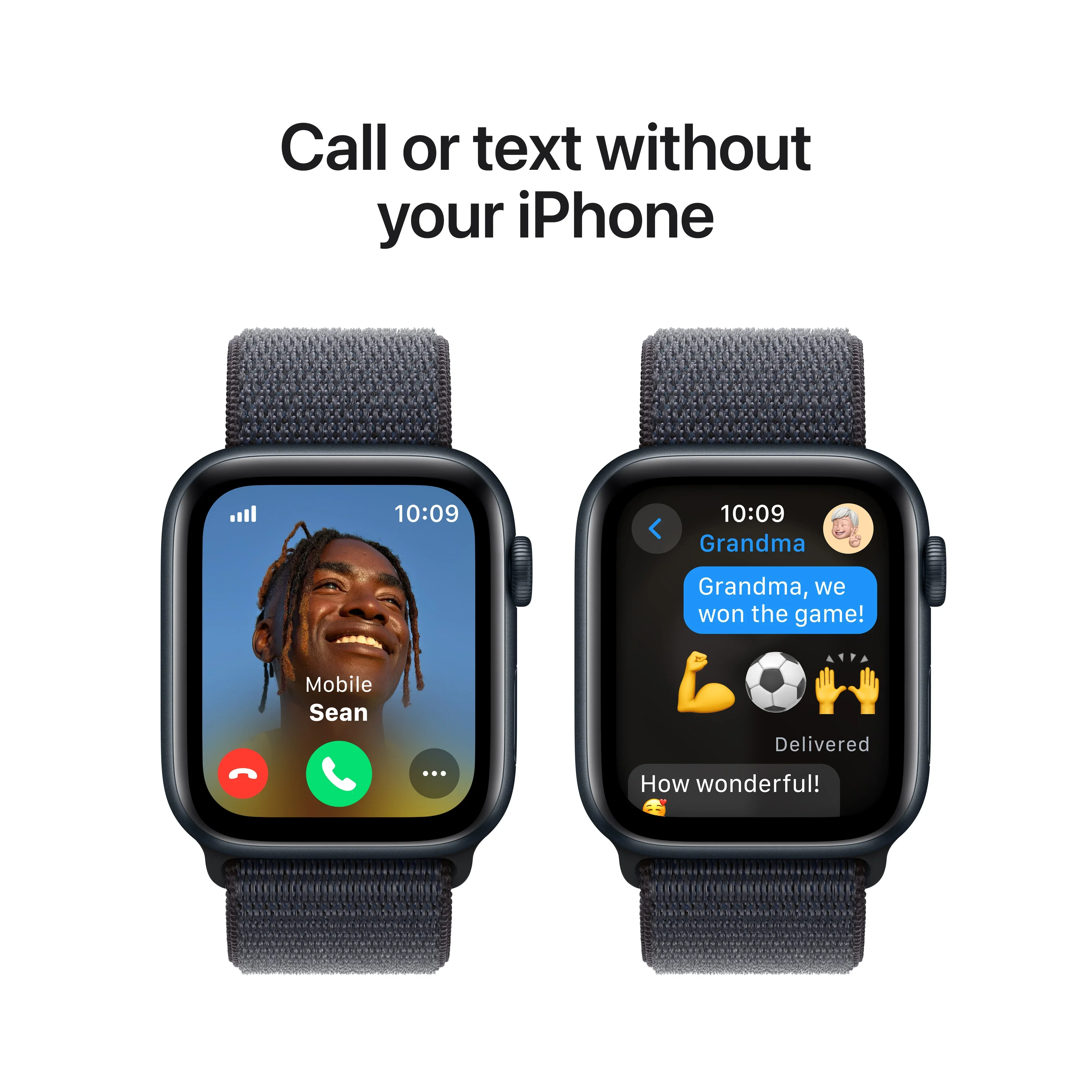 Apple Watch SE GPS + Cellular, 44mm Midnight Aluminium Case, Ink Sport Loop - Image 4