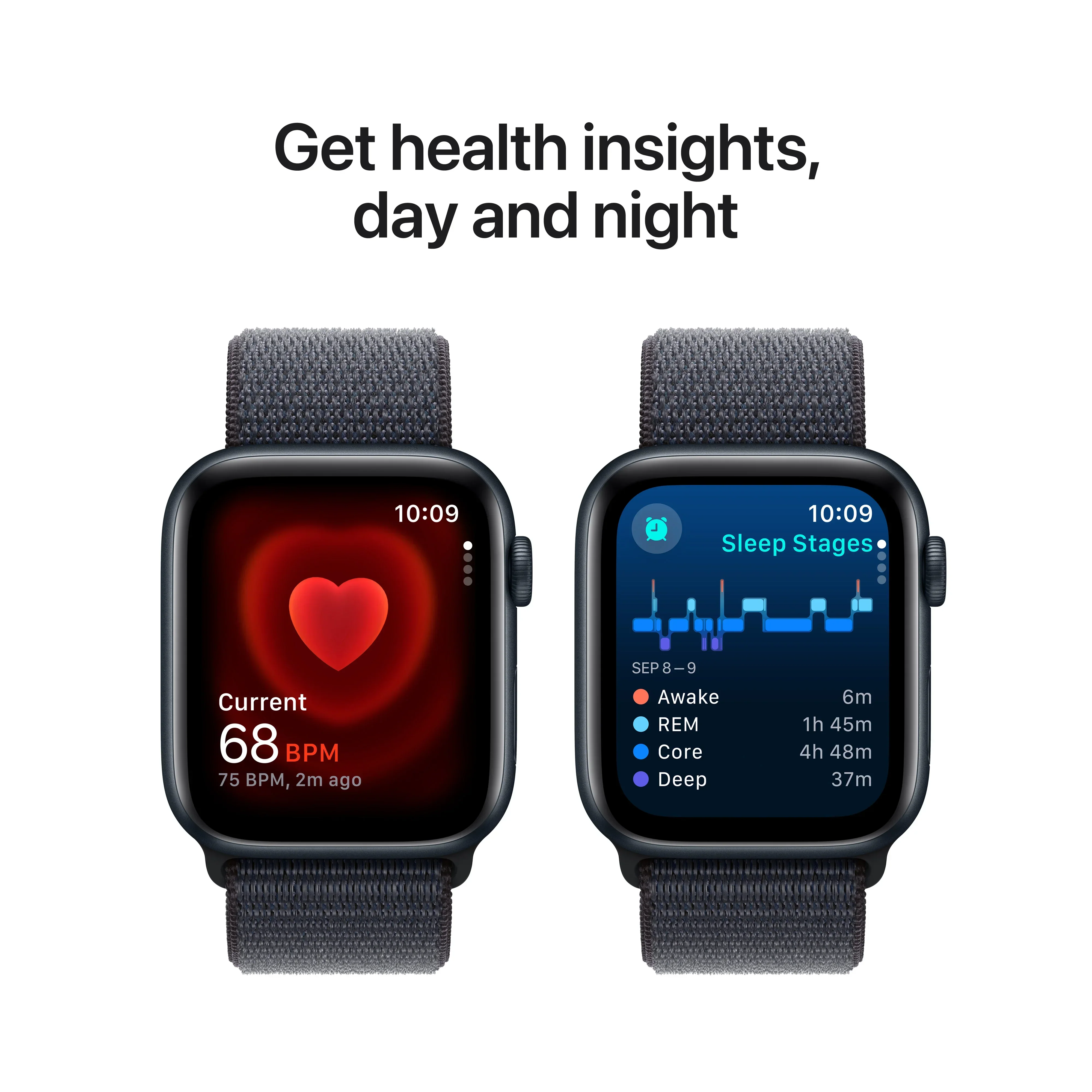 Apple Watch SE GPS + Cellular, 44mm Midnight Aluminium Case, Ink Sport Loop - Image 5