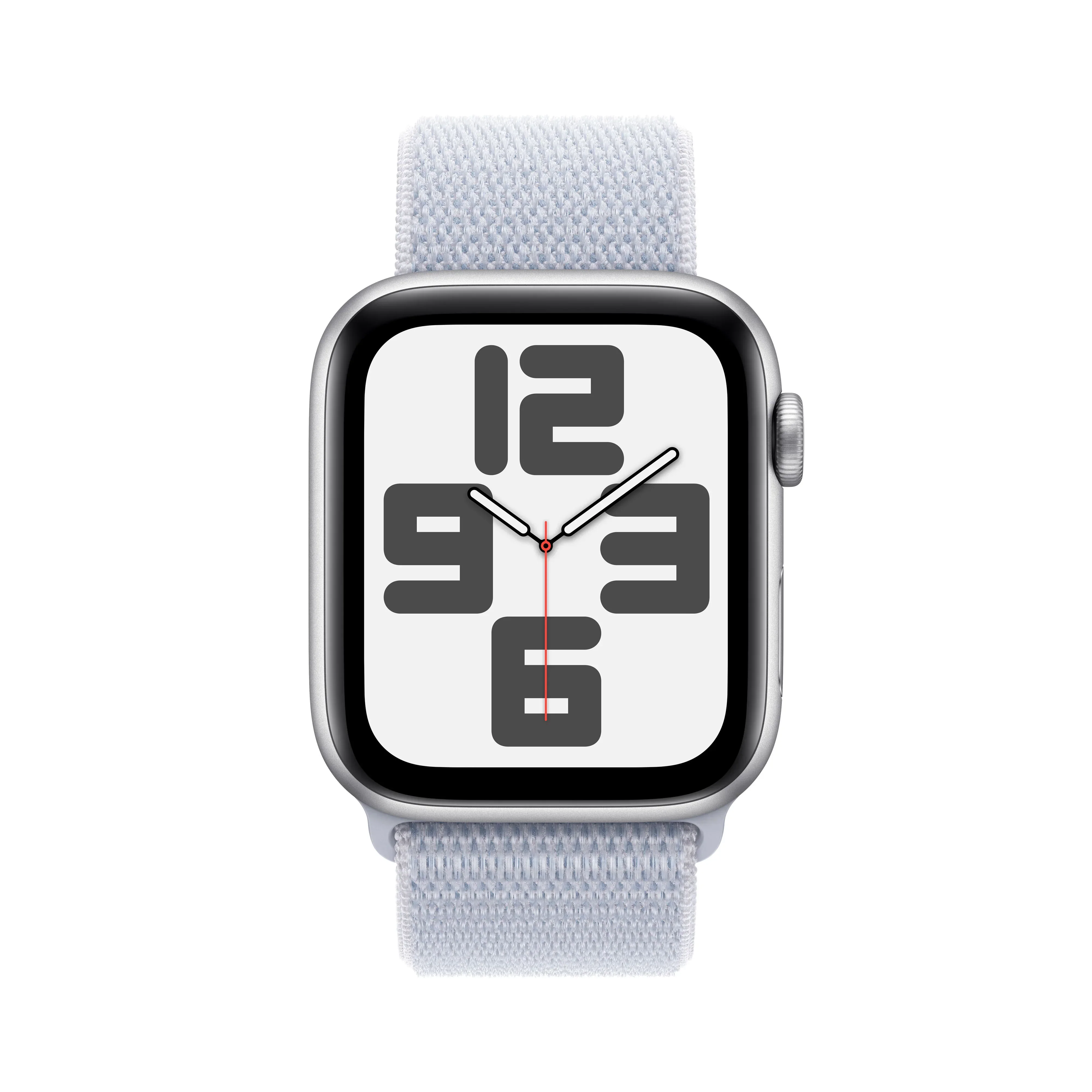 Apple Watch SE GPS + Cellular, 44mm Silver Aluminium Case, Blue Cloud Sport Loop - Image 2