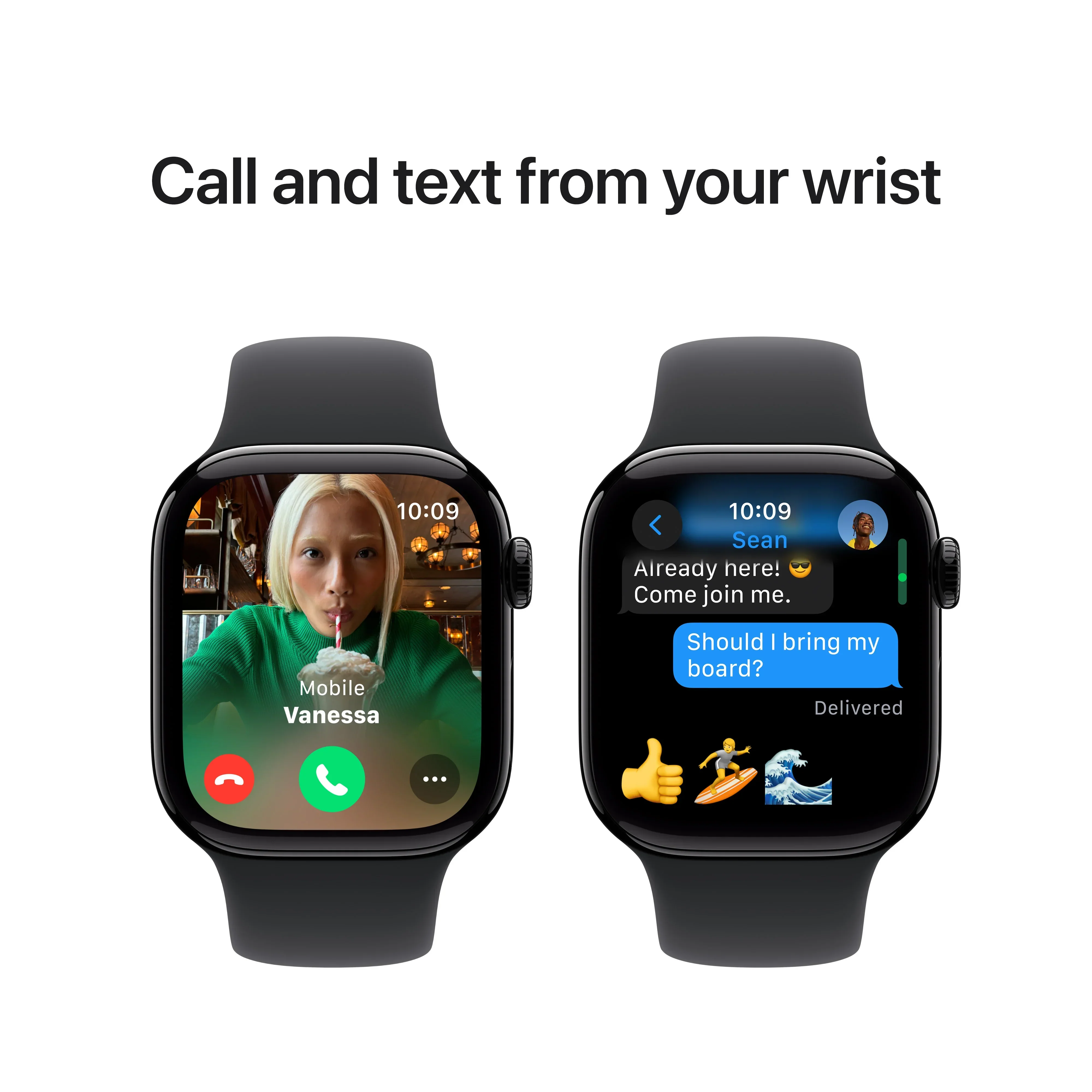 Apple Watch Series 10 GPS, 42mm Jet Black Aluminium Case, Black Sport Band - M/L - Image 7