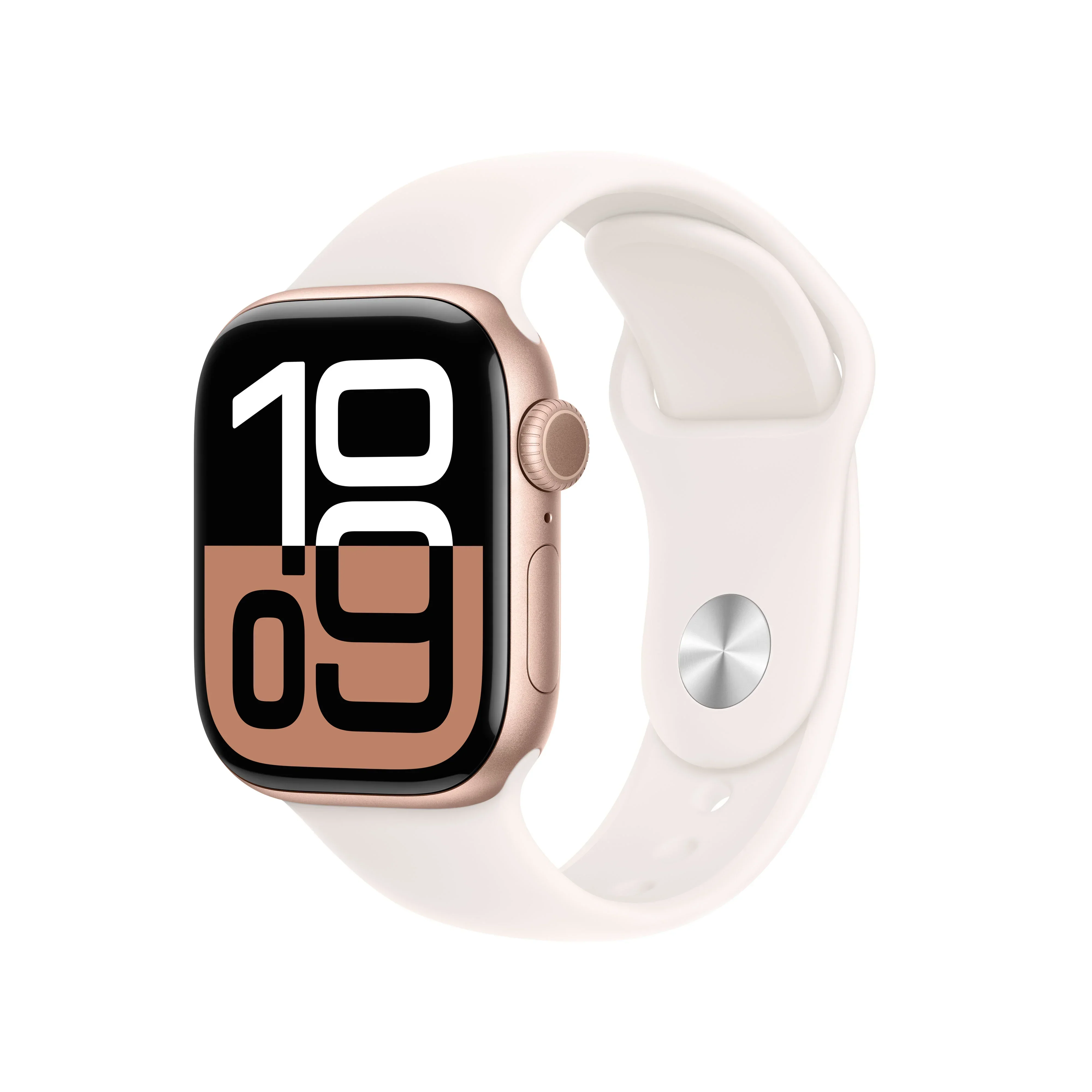 Apple Watch Series 10 GPS, 42mm Rose Gold Aluminium Case, Light Blush Sport Band - M/L