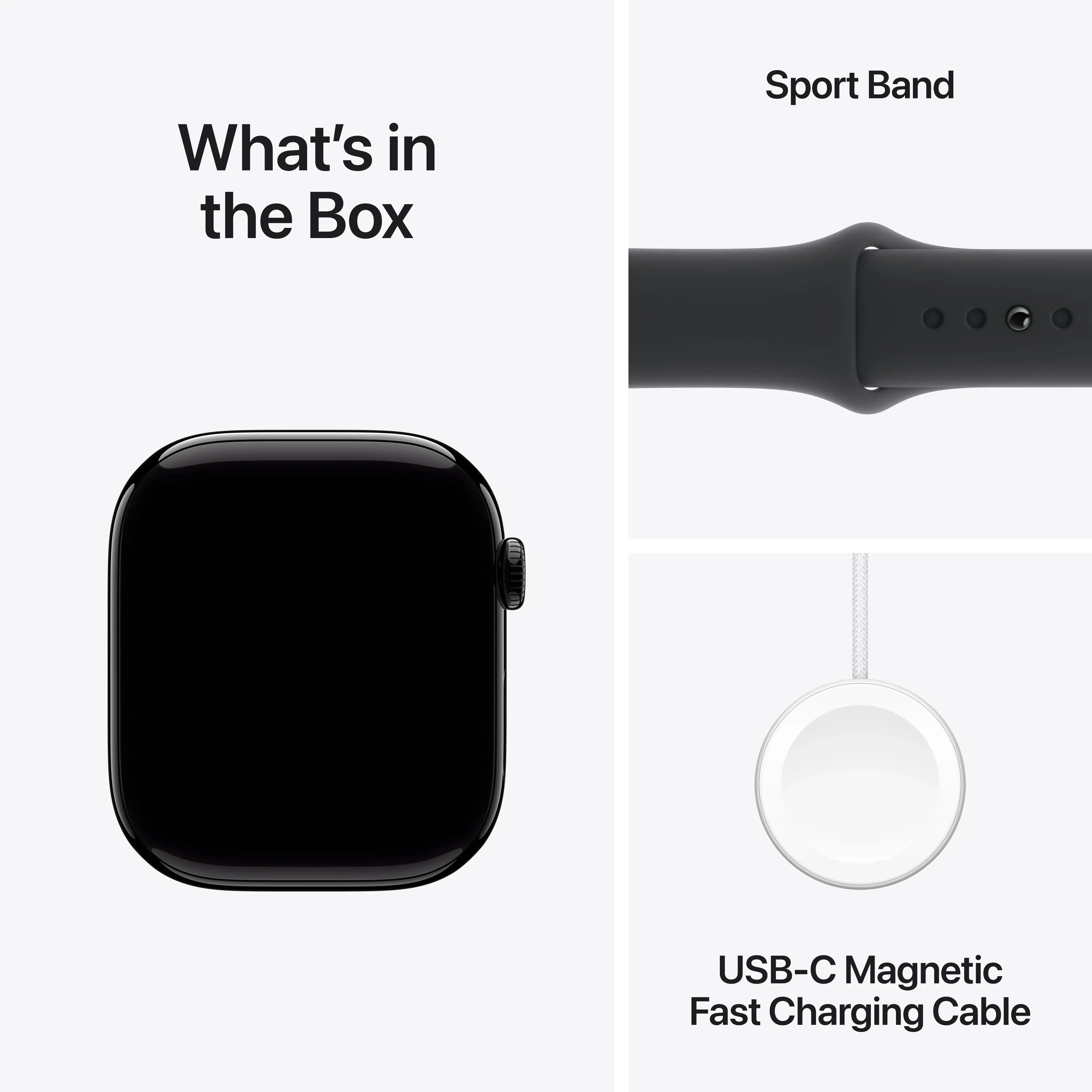 Apple Watch Series 10 GPS, 46mm Jet Black Aluminium Case, Black Sport Band - M/L - Image 9