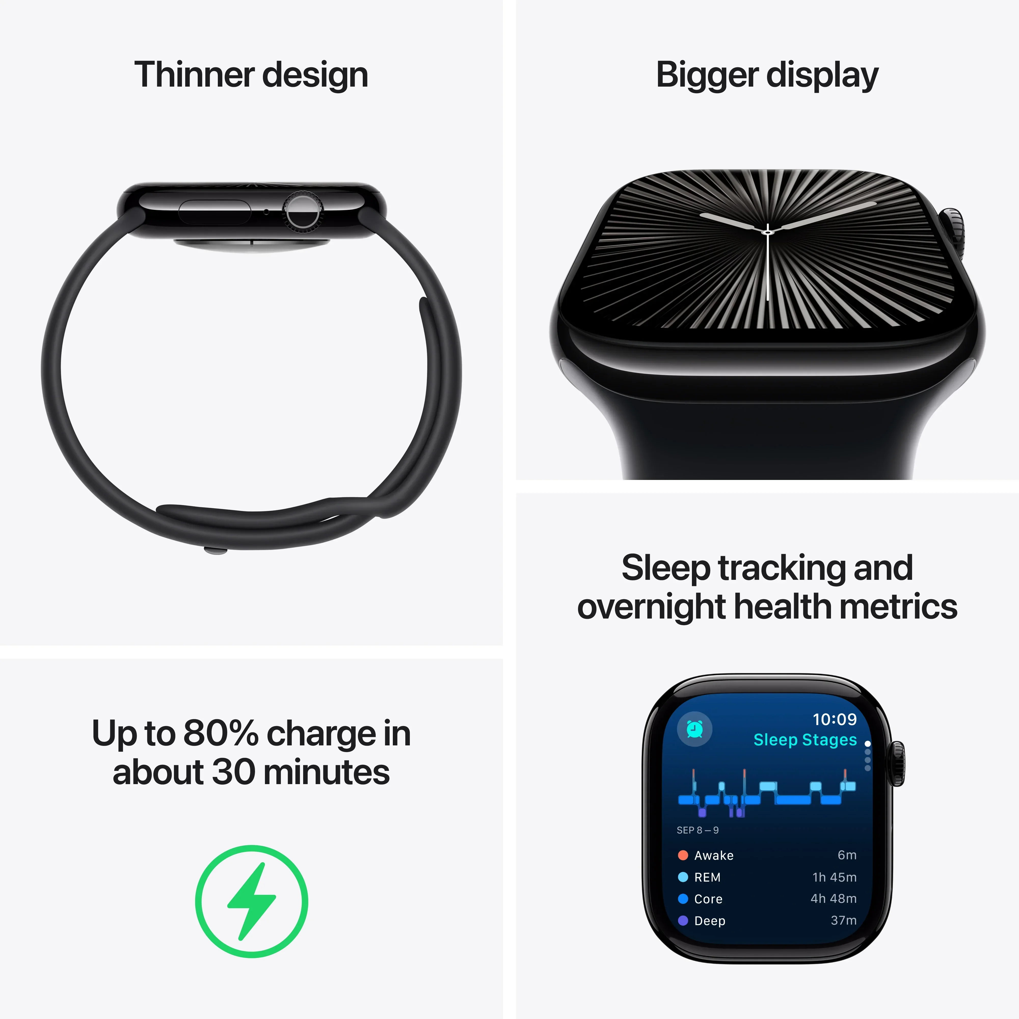 Apple Watch Series 10 GPS, 46mm Rose Gold Aluminium Case, Light Blush Sport Band - M/L - Image 3