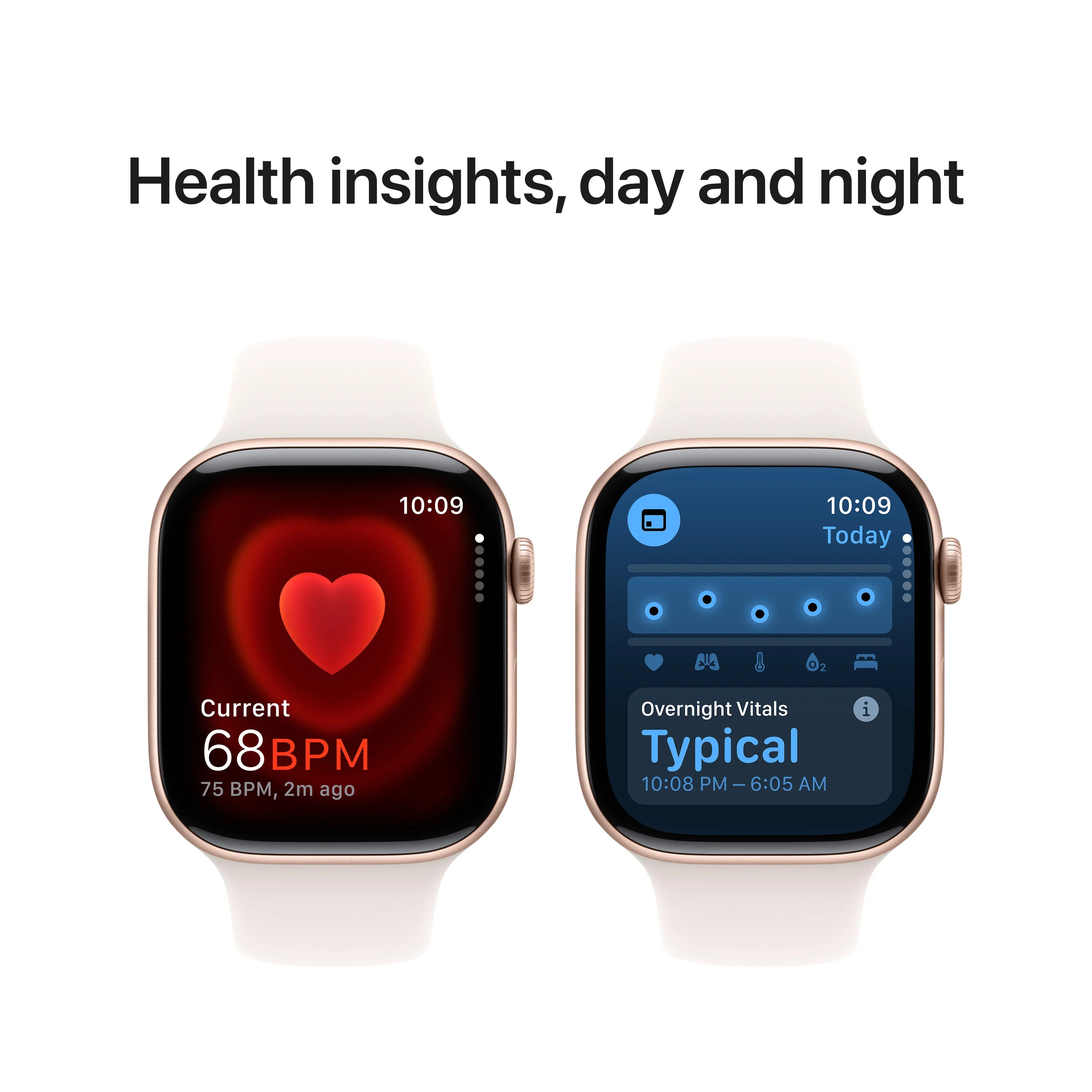 Apple Watch Series 10 GPS, 46mm Rose Gold Aluminium Case, Light Blush Sport Band - M/L - Image 5