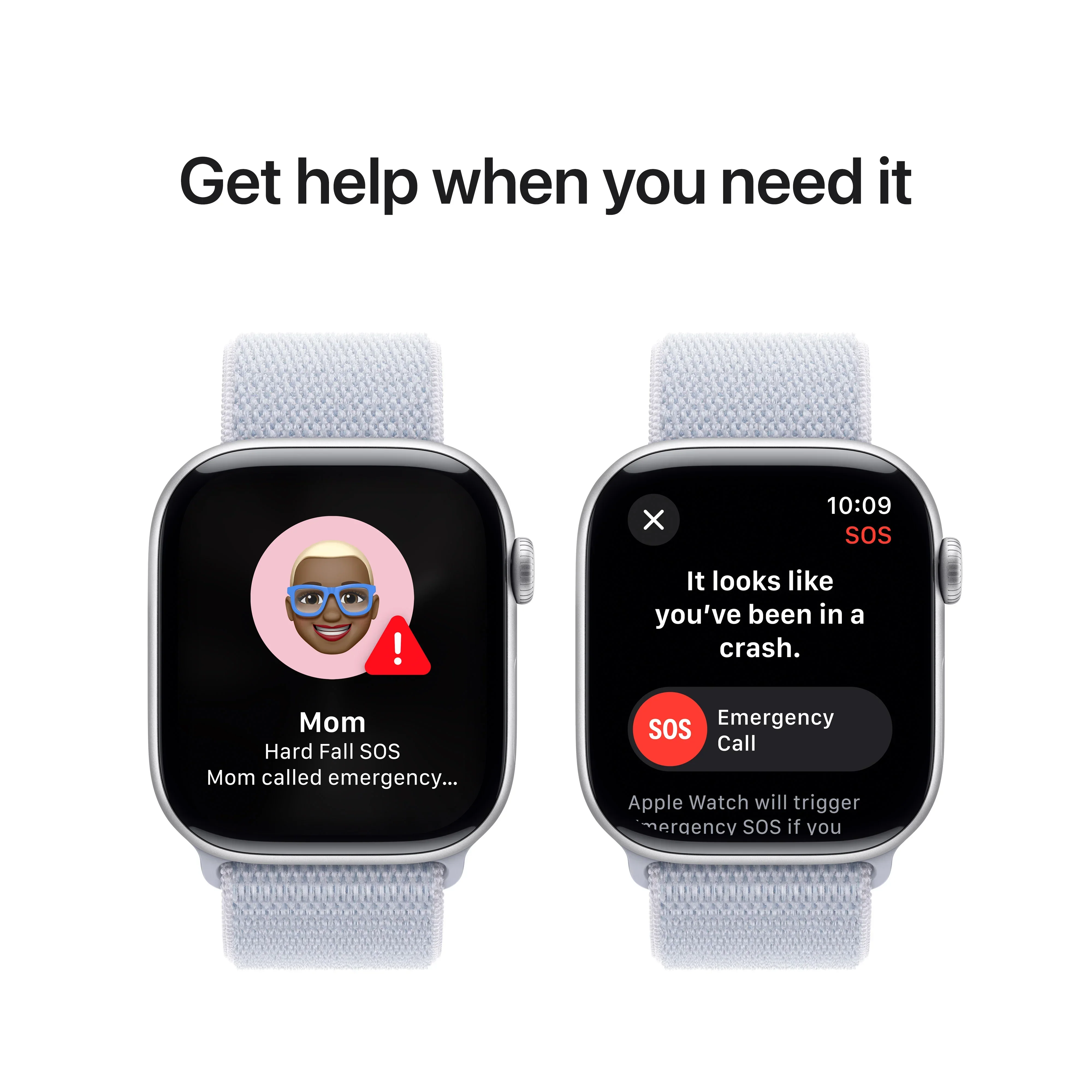 Apple Watch Series 10 GPS, 46mm Silver Aluminium Case, Blue Cloud Sport Loop - Image 6
