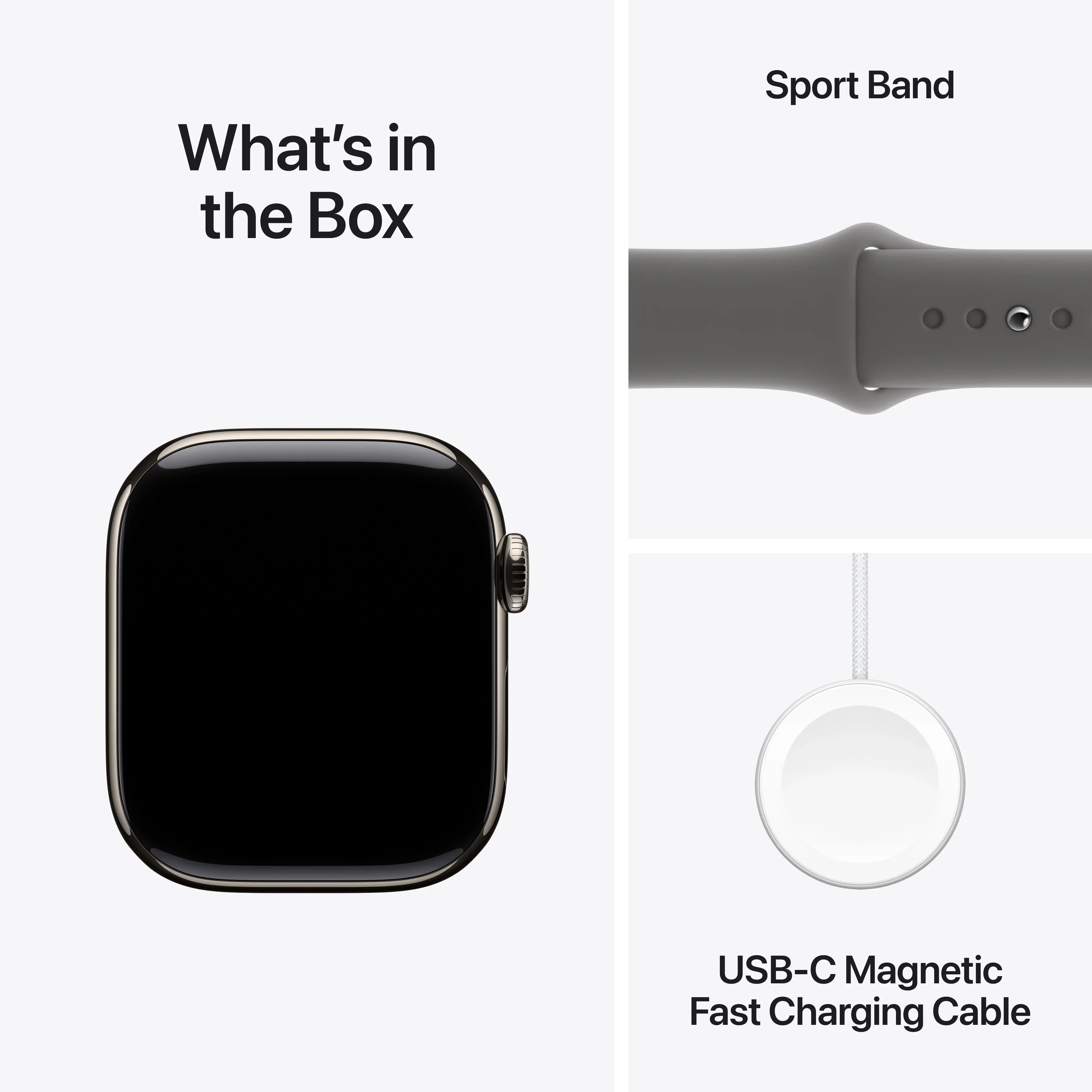 Apple Watch Series 10 GPS + Cellular, 42mm Natural Titanium Case, Stone Grey Sport Band - S/M - Image 9