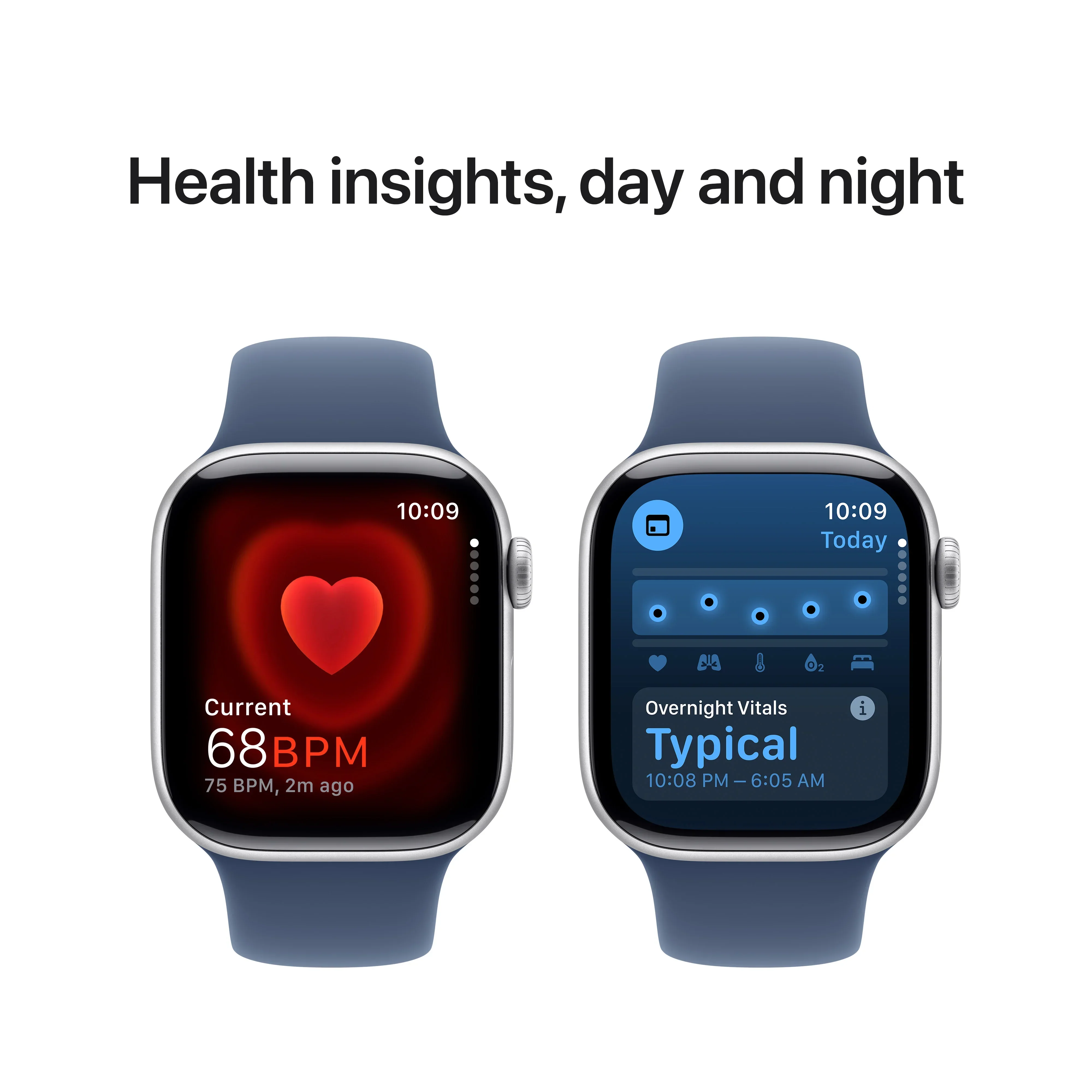Apple Watch Series 10 GPS + Cellular, 42mm Silver Aluminium Case, Denim Sport Band - S/M - Image 5