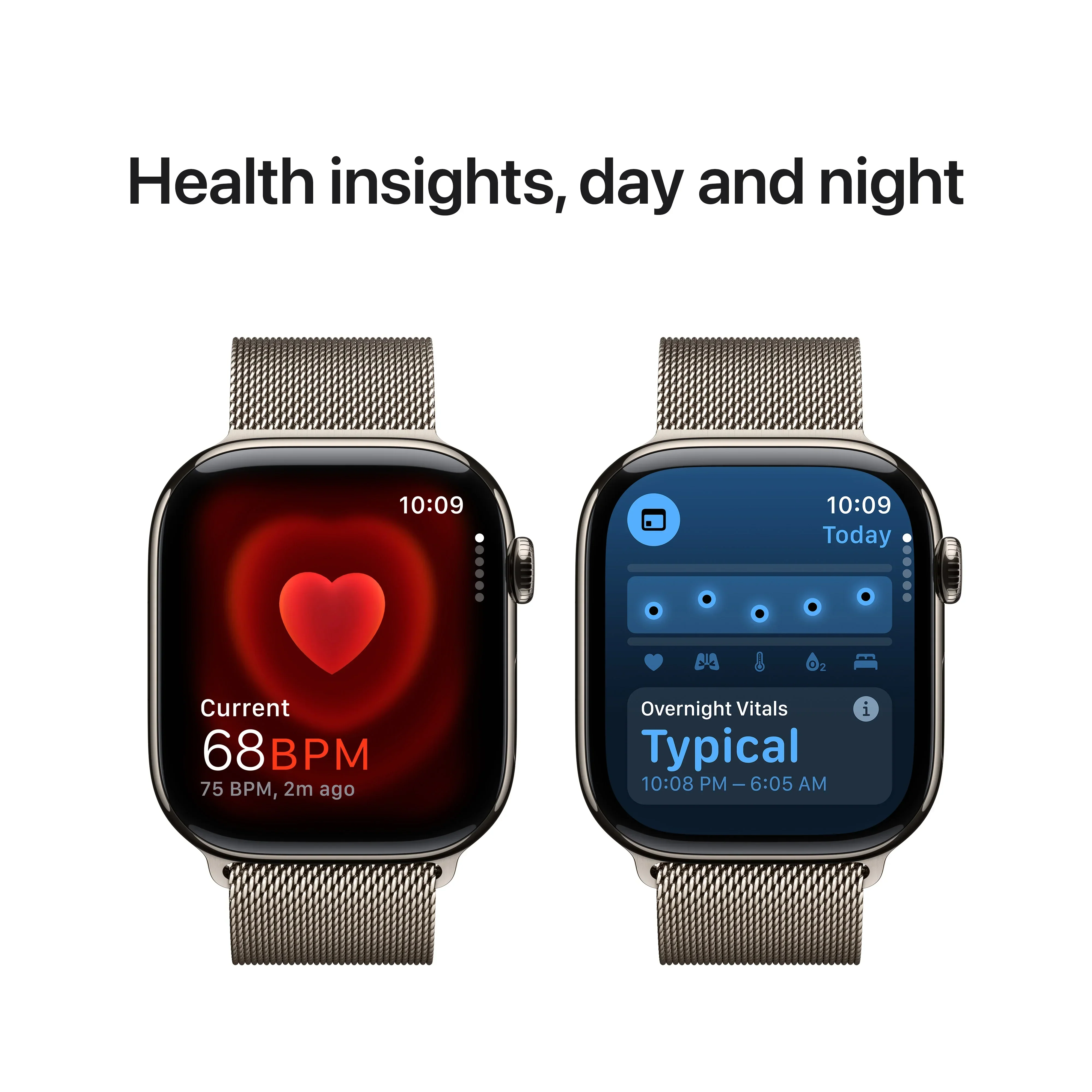 Apple Watch Series 10 GPS + Cellular, 46mm Natural Titanium Case, Natural Milanese Loop - S/M - Image 5