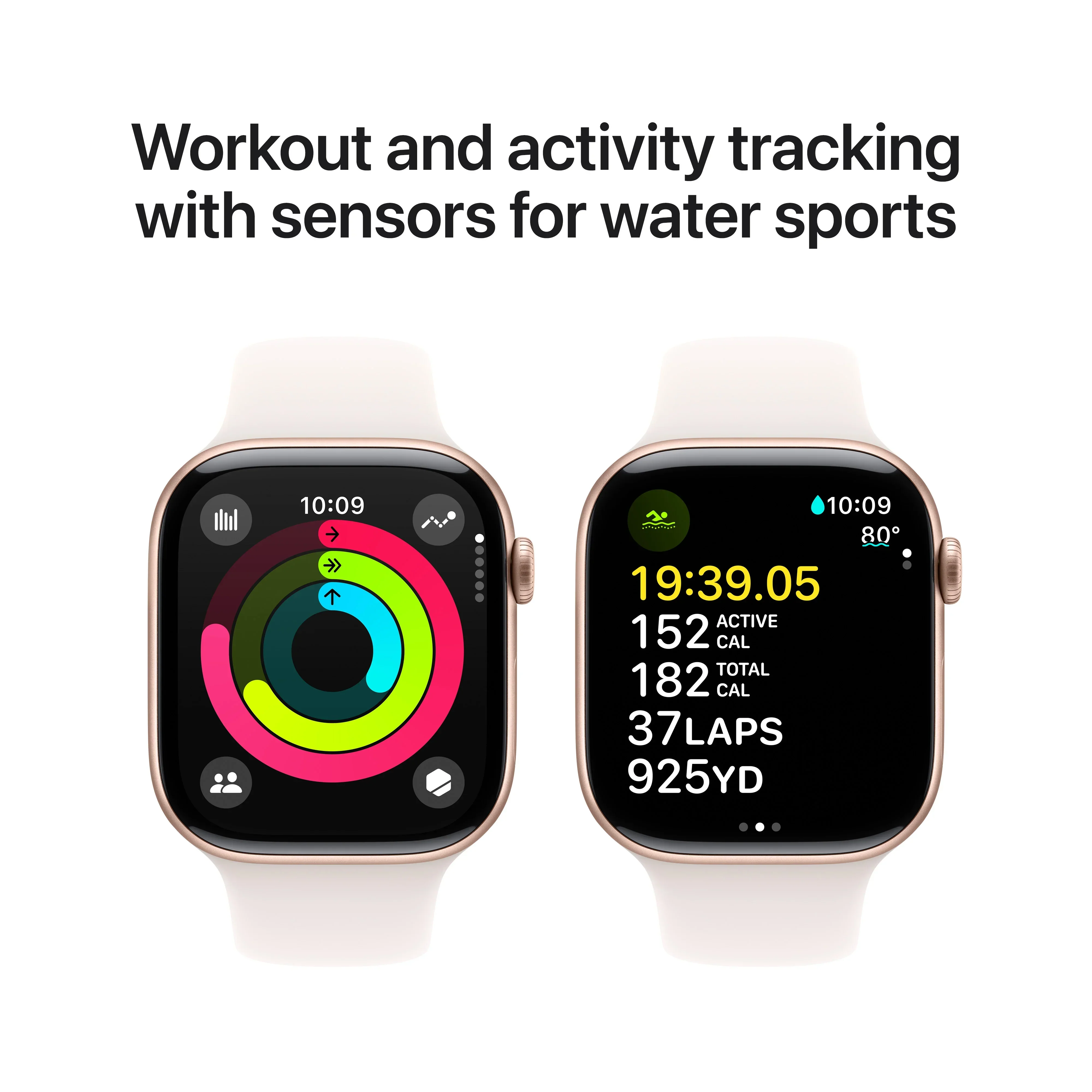 Apple Watch Series 10 GPS + Cellular, 46mm Rose Gold Aluminium Case, Light Blush Sport Band - M/L - Image 4