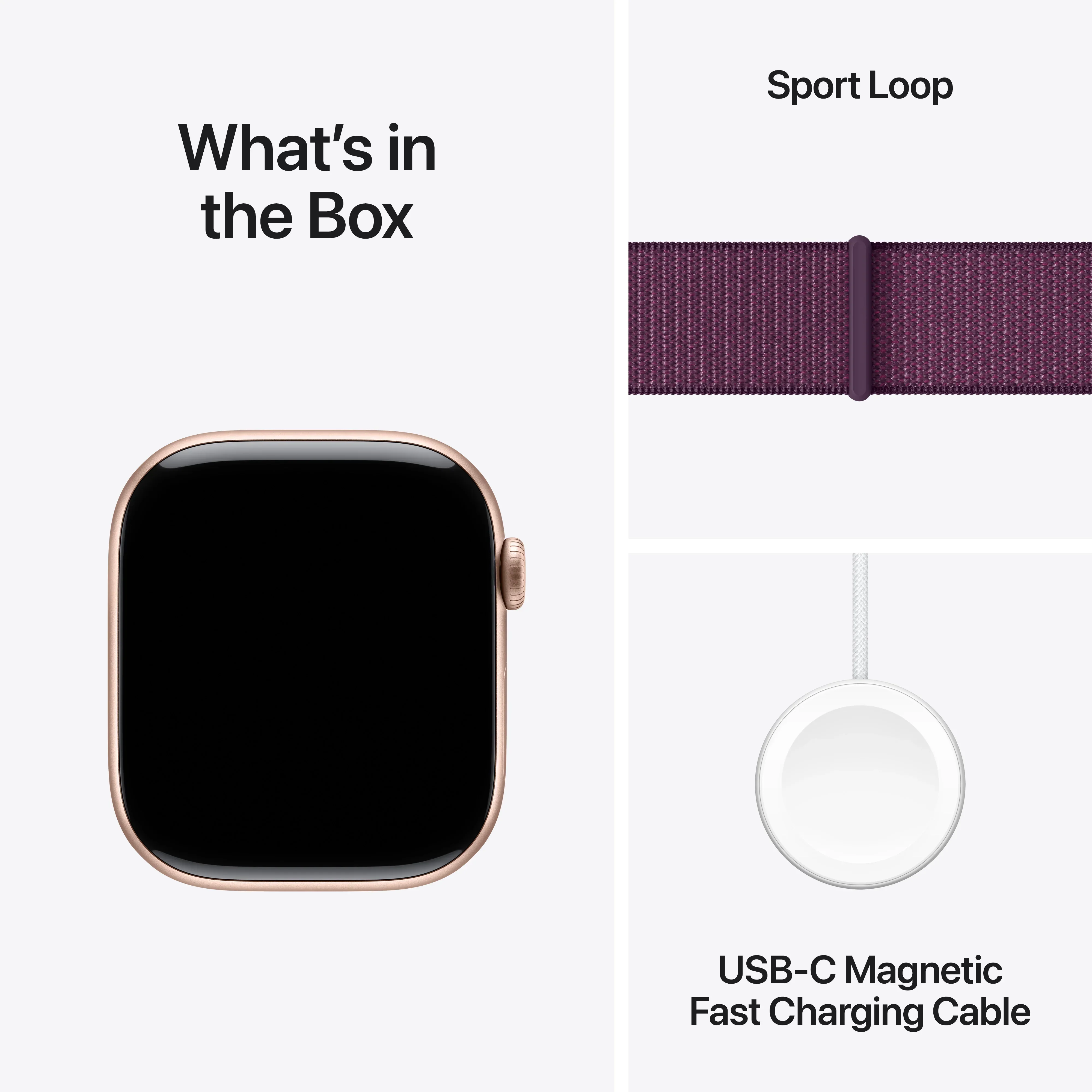 Apple Watch Series 10 GPS + Cellular, 46mm Rose Gold Aluminium Case, Plum Sport Loop - Image 9