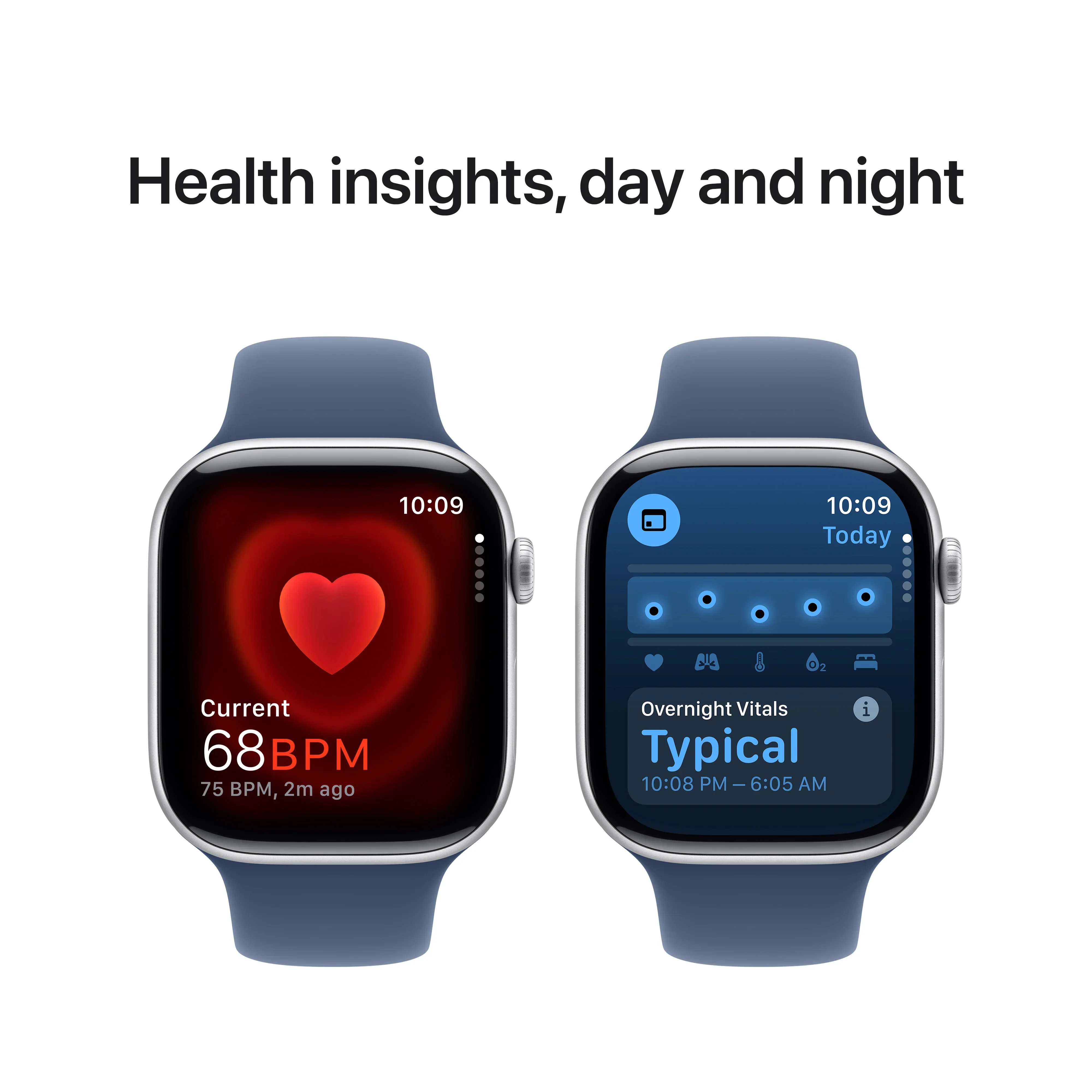 Apple Watch Series 10 GPS + Cellular, 46mm Silver Aluminium Case, Denim Sport Band - M/L - Image 5