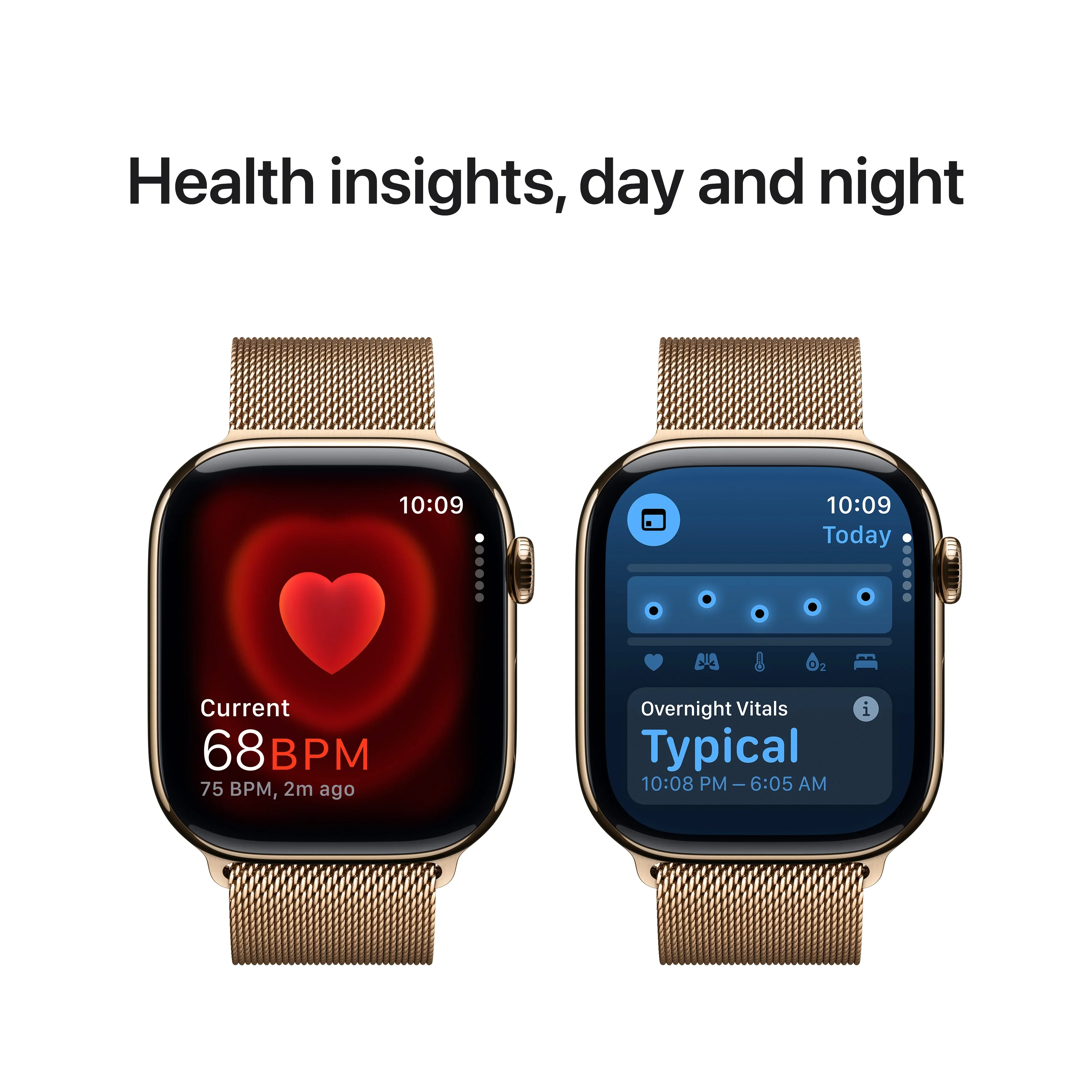 Apple Watch Series 10 GPS + Cellular 46mm Gold Titanium Case with Gold Milanese Loop - S/M - Image 5
