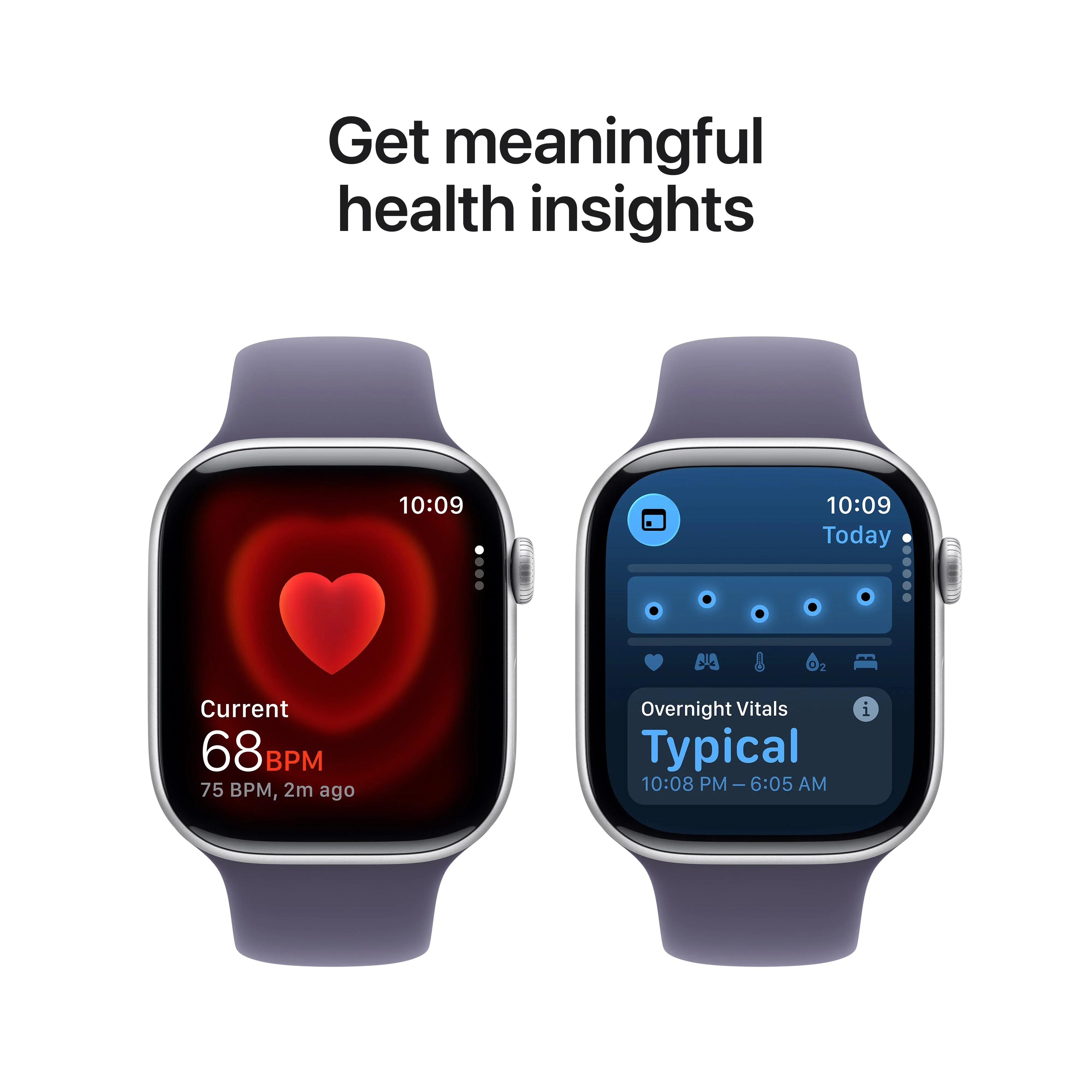 Apple Watch Series 11 GPS 46mm Silver Aluminium Case with Purple Fog Sport Band - S/M - Image 5
