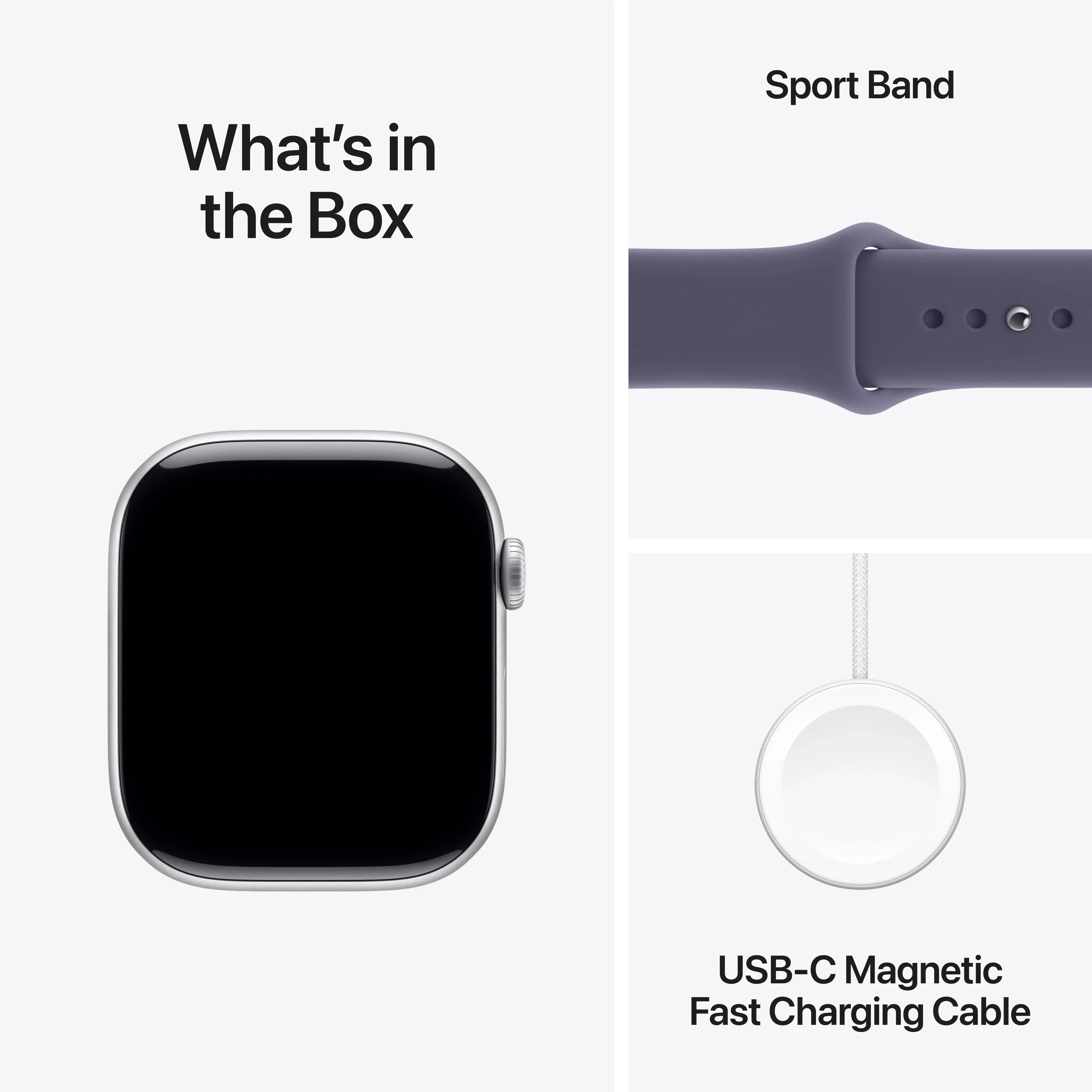 Apple Watch Series 11 GPS 46mm Silver Aluminium Case with Purple Fog Sport Band - S/M - Image 8