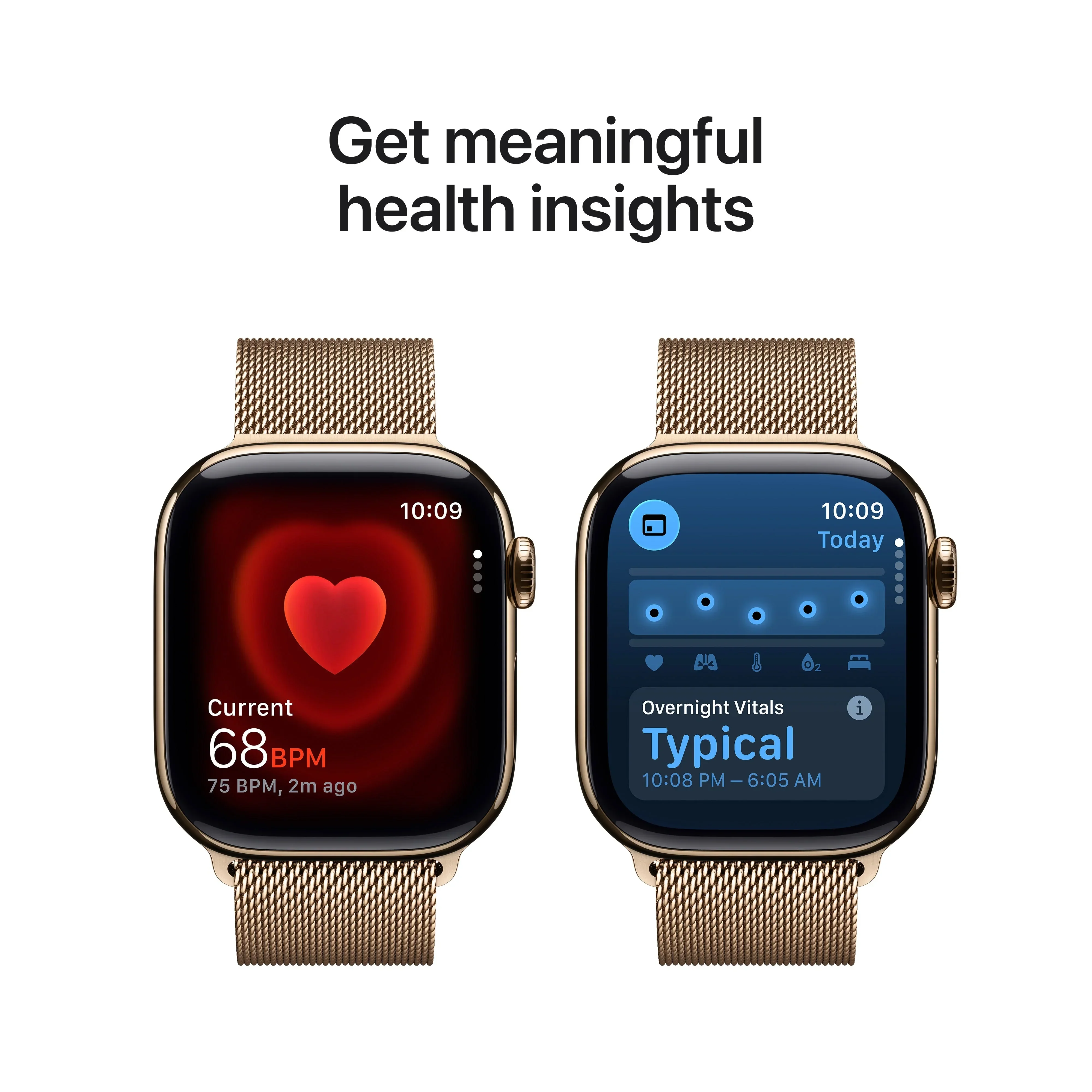 Apple Watch Series 11 GPS + Cellular 42mm Gold Titanium Case with Gold Milanese Loop - Image 5