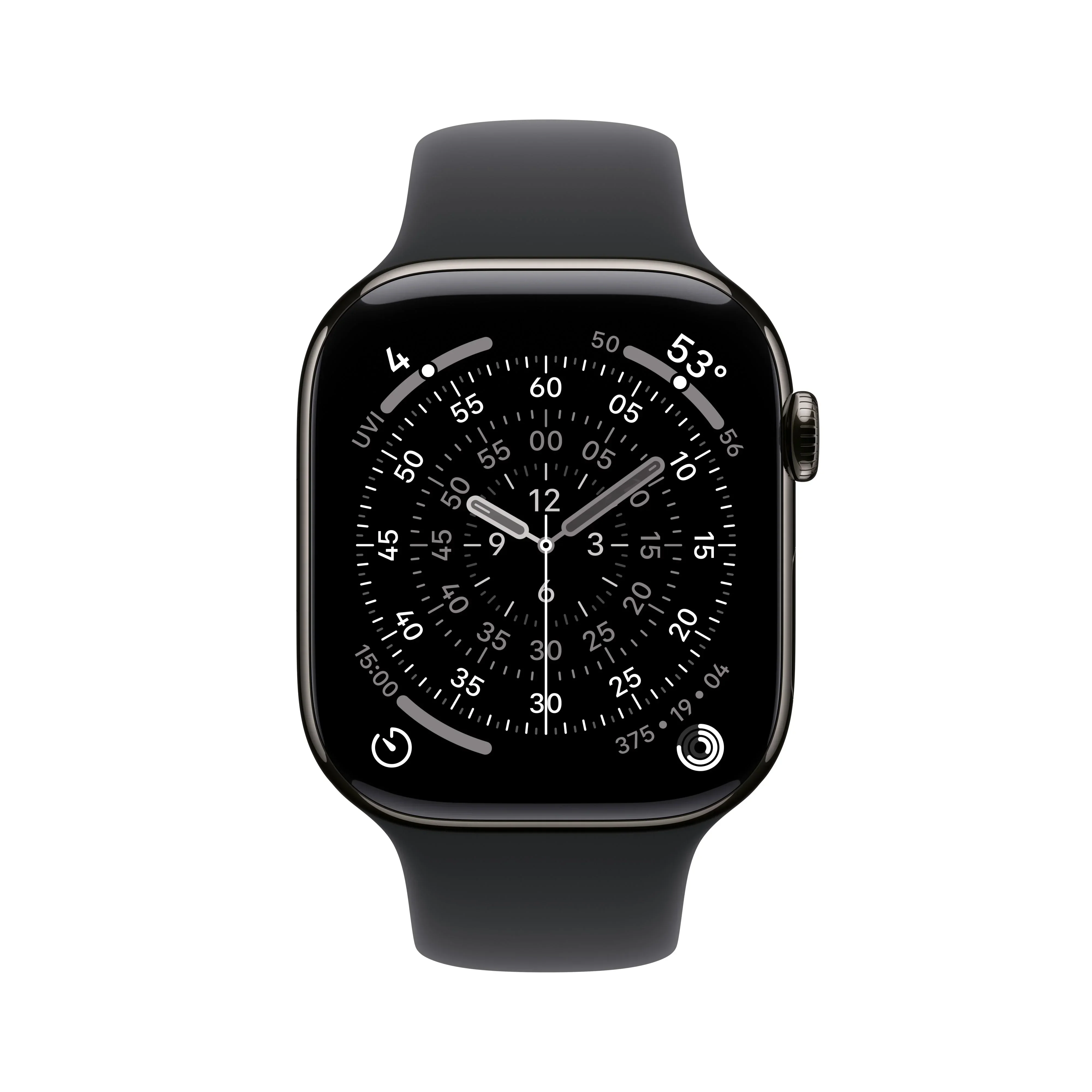 Apple Watch Series 11 GPS + Cellular 42mm Slate Titanium Case with Black Sport Band - M/L - Image 2