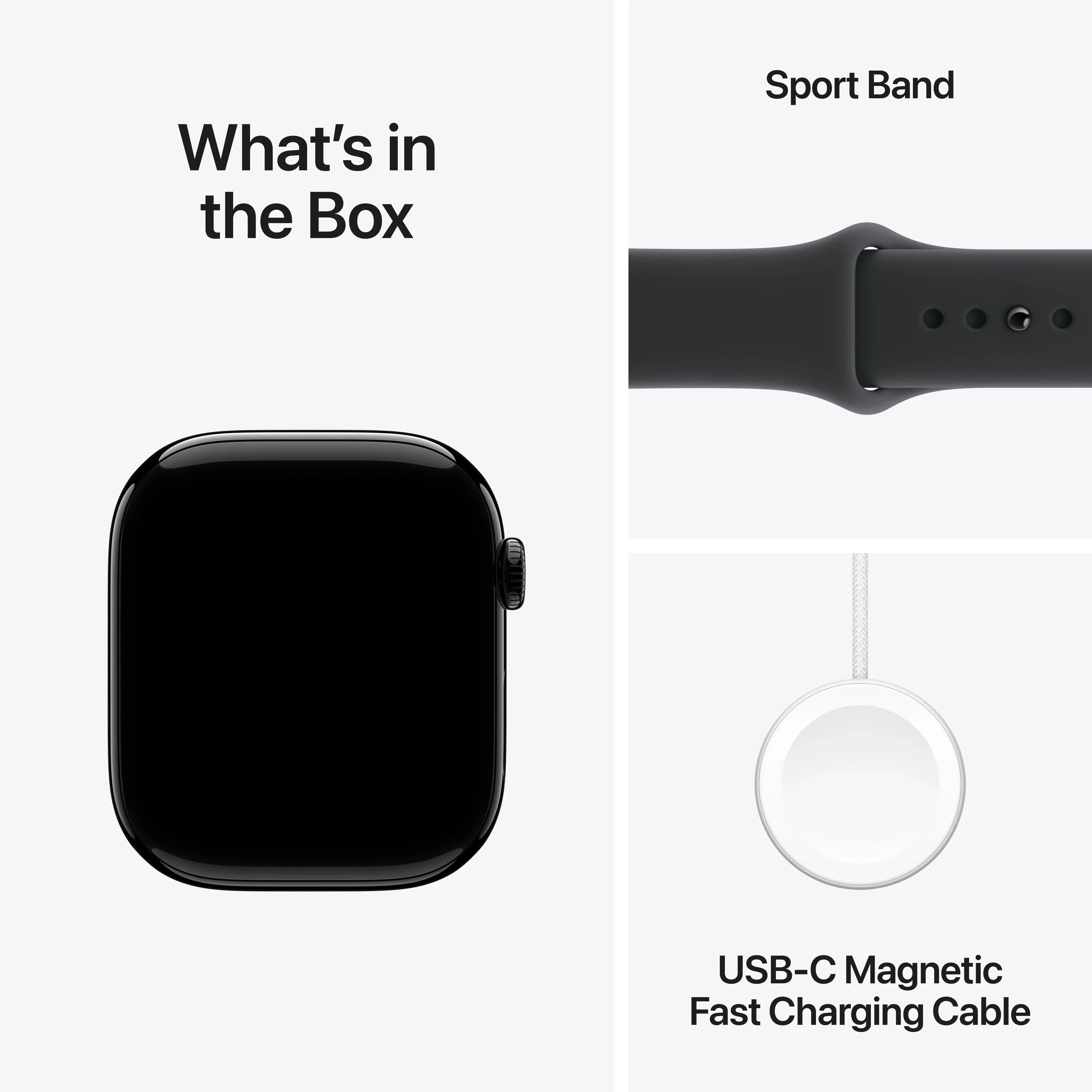 Apple Watch Series 11 GPS + Cellular 46mm Jet Black Aluminium Case with Black Sport Band - S/M - Image 8