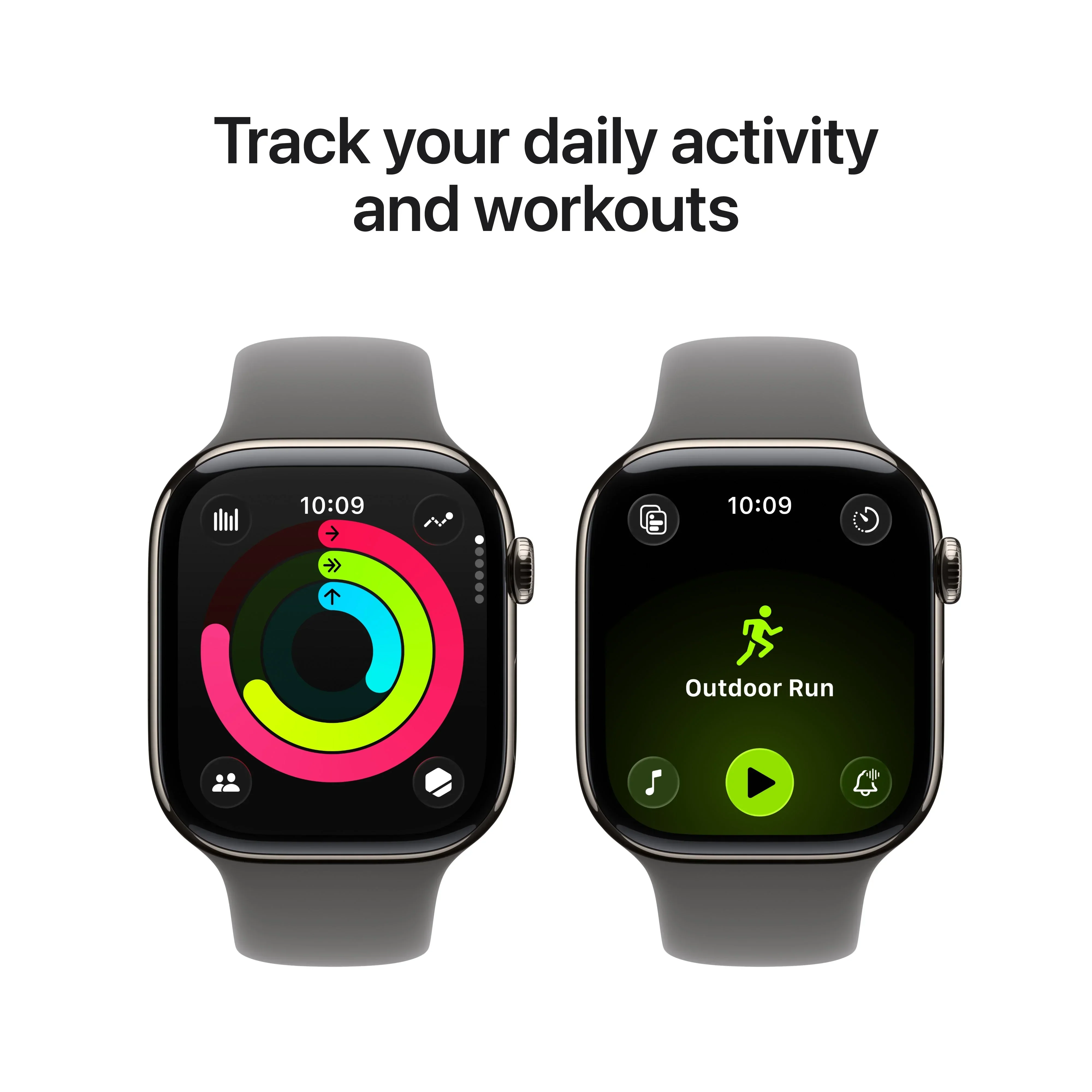 Apple Watch Series 11 GPS + Cellular 46mm Natural Titanium Case with Stone Grey Sport Band - S/M - Image 4