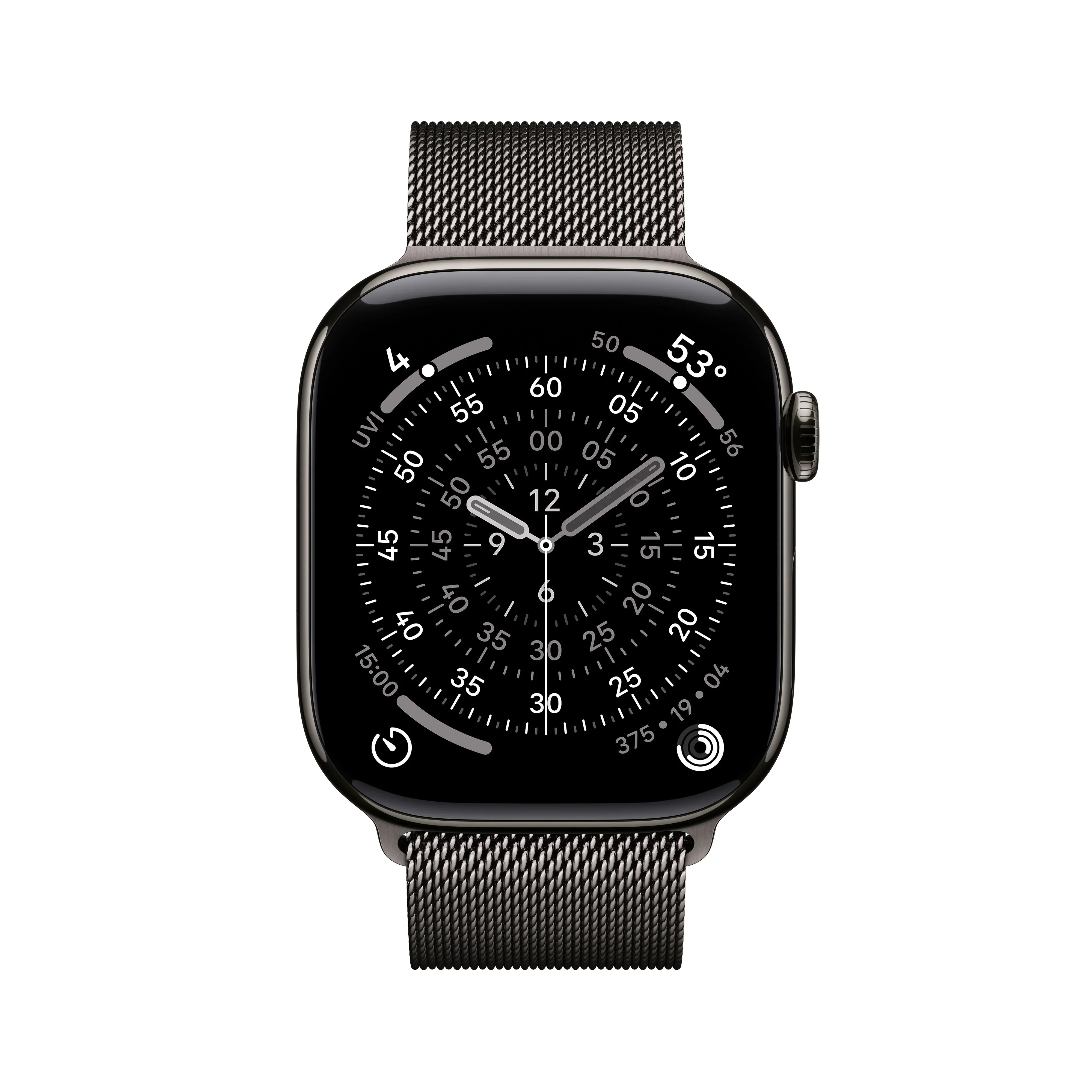 Apple Watch Series 11 GPS + Cellular 46mm Slate Titanium Case with Slate Milanese Loop - S/M - Image 2