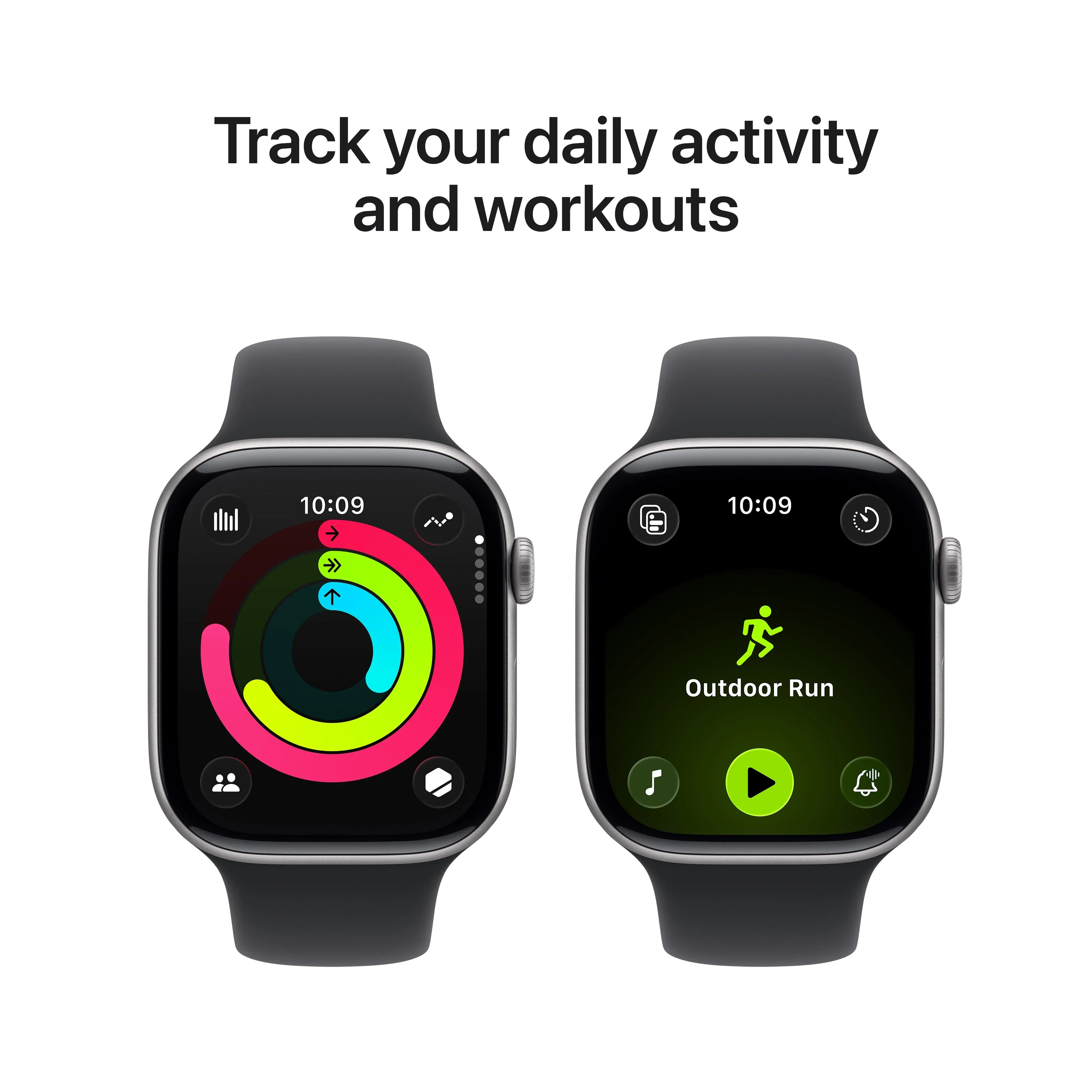Apple Watch Series 11 GPS + Cellular 46mm Space Grey Aluminium Case with Black Sport Band - S/M - Image 4