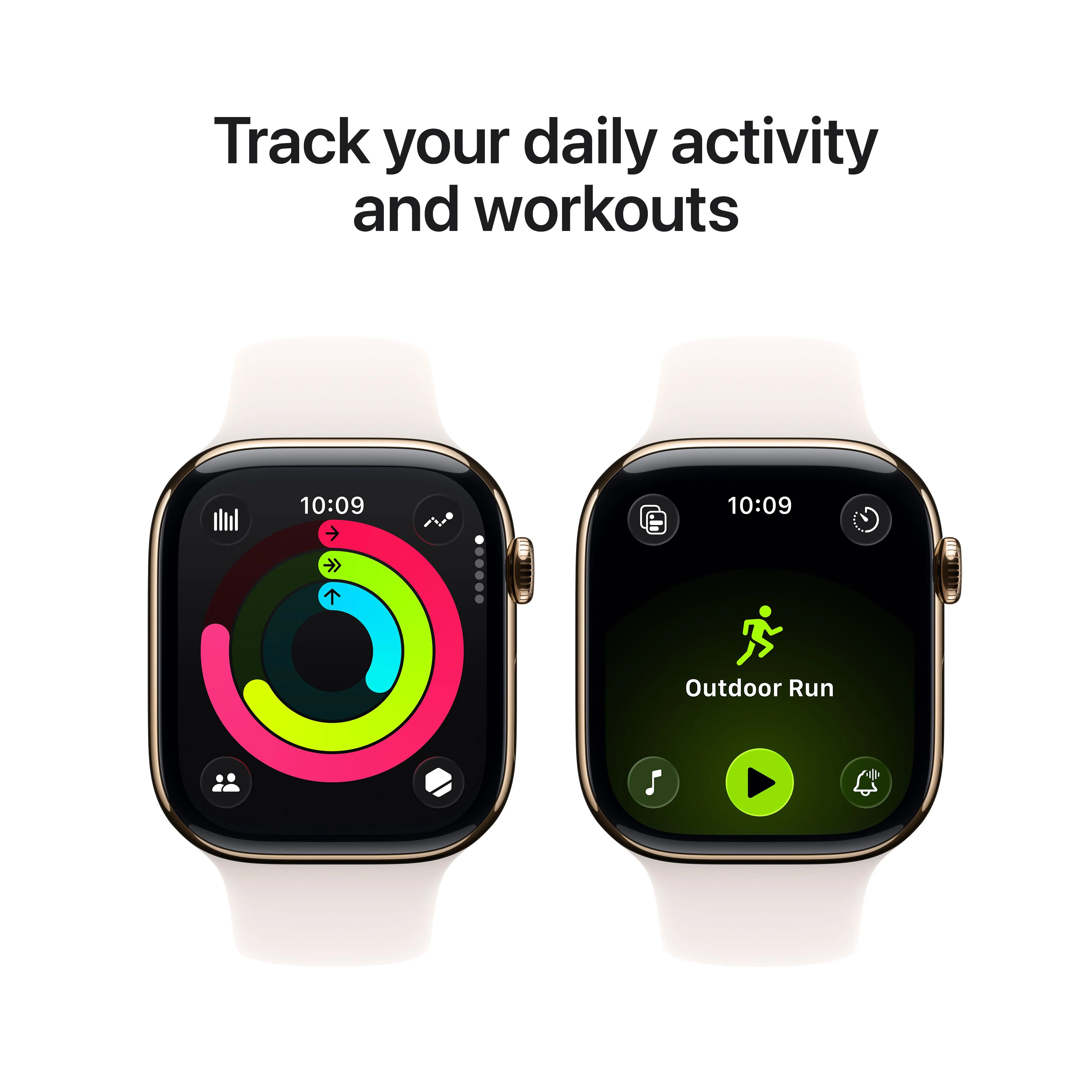 Apple Watch Series 11 GPS + Cellular 46mm Gold Titanium Case with Light Blush Sport Band - S/M - Image 4
