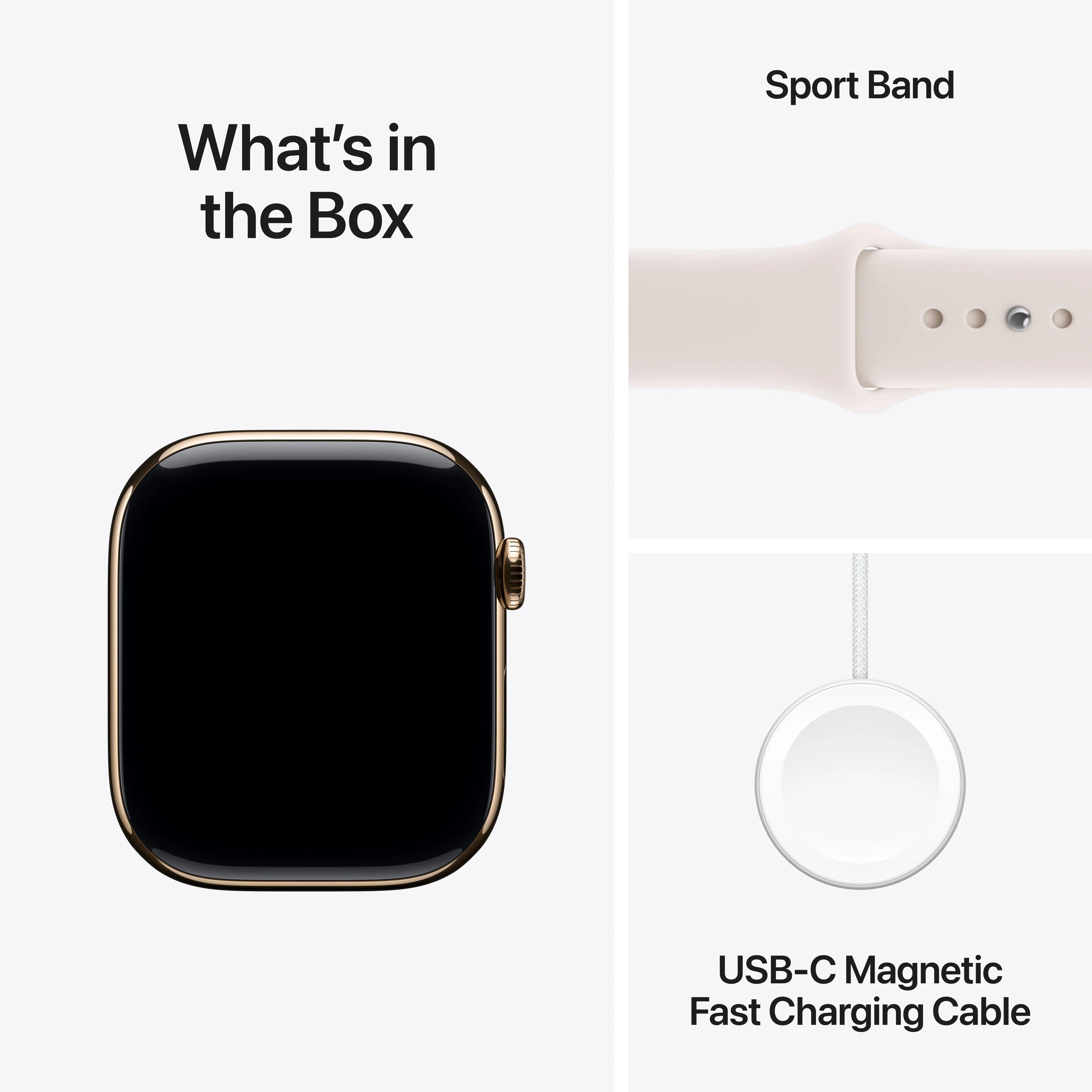 Apple Watch Series 11 GPS + Cellular 46mm Gold Titanium Case with Light Blush Sport Band - S/M - Image 8