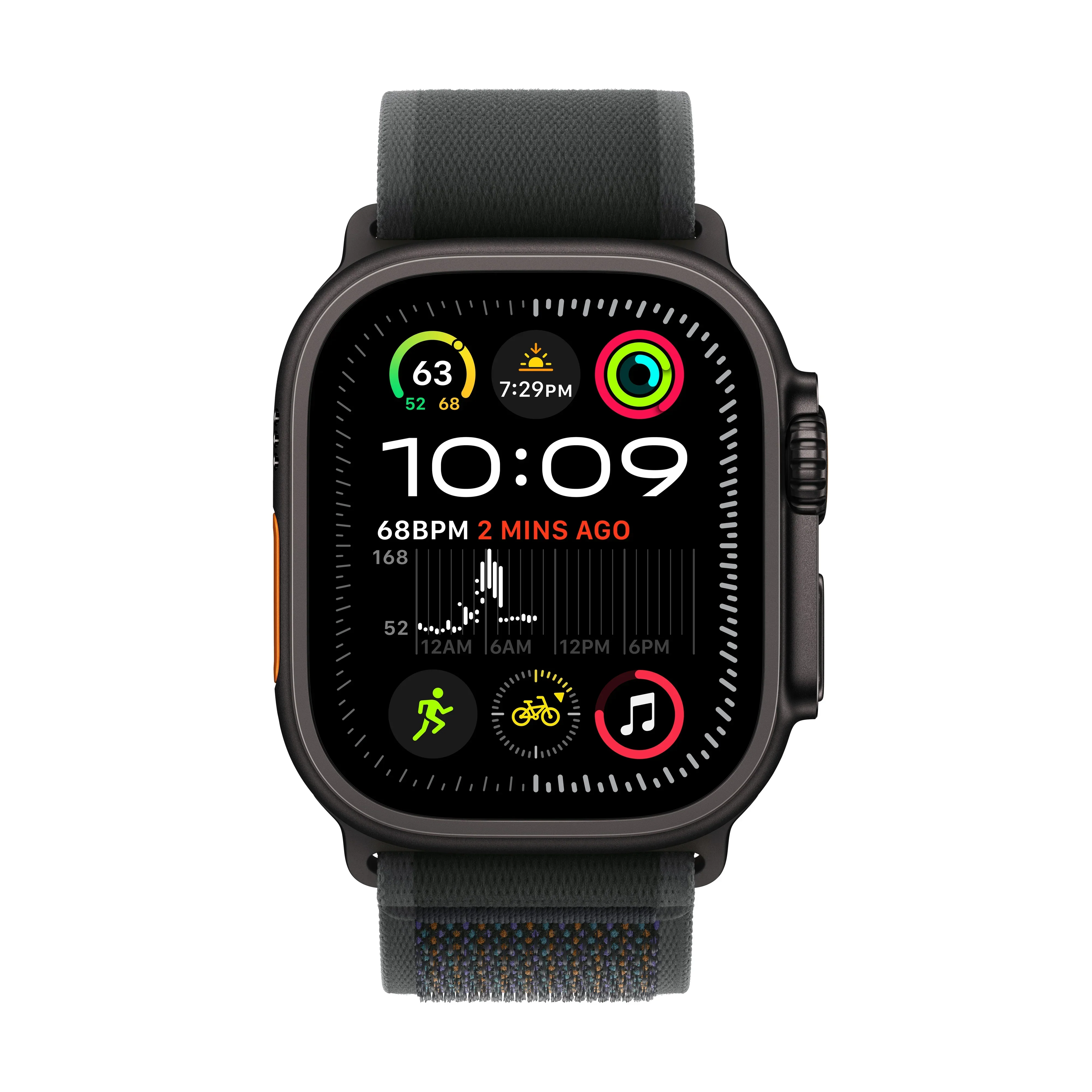 Apple Watch Ultra 2 GPS + Cellular 49mm Black Titanium Case with Black Trail Loop - S/M - Image 2